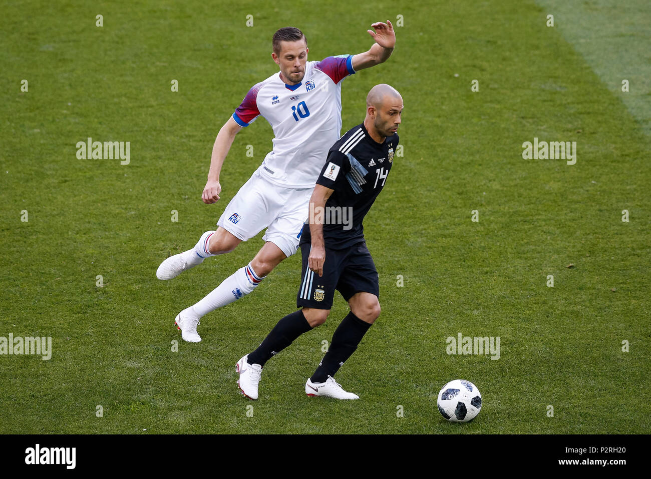 St Petersburg, Russia. 26th Jun, 2018. Javier Mascherano of Argentina  during the 2018 FIFA World Cup Group D match between Nigeria and Argentina  at Saint Petersburg Stadium on June 26th 2018 in