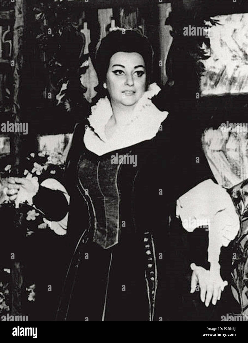 The Spanish opera singer Montserrat Caballe performs on stage at