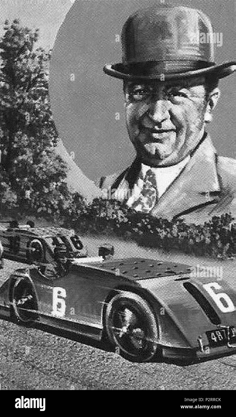 . Français : Ettore Bugatti, et la Bugatti Type 32 'tank'. 6 September 2017, 13:17:56. Storia dell'Automobile 26 Ettore Bugatti, et la Bugatti Type 32 'tank' Stock Photo