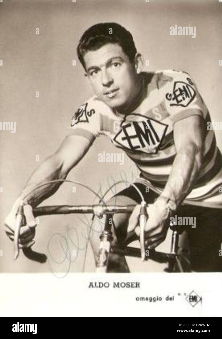 . Aldo Moser . 195960 (EMI jersey). Unknown 5 Aldo Moser 2 Stock Photo