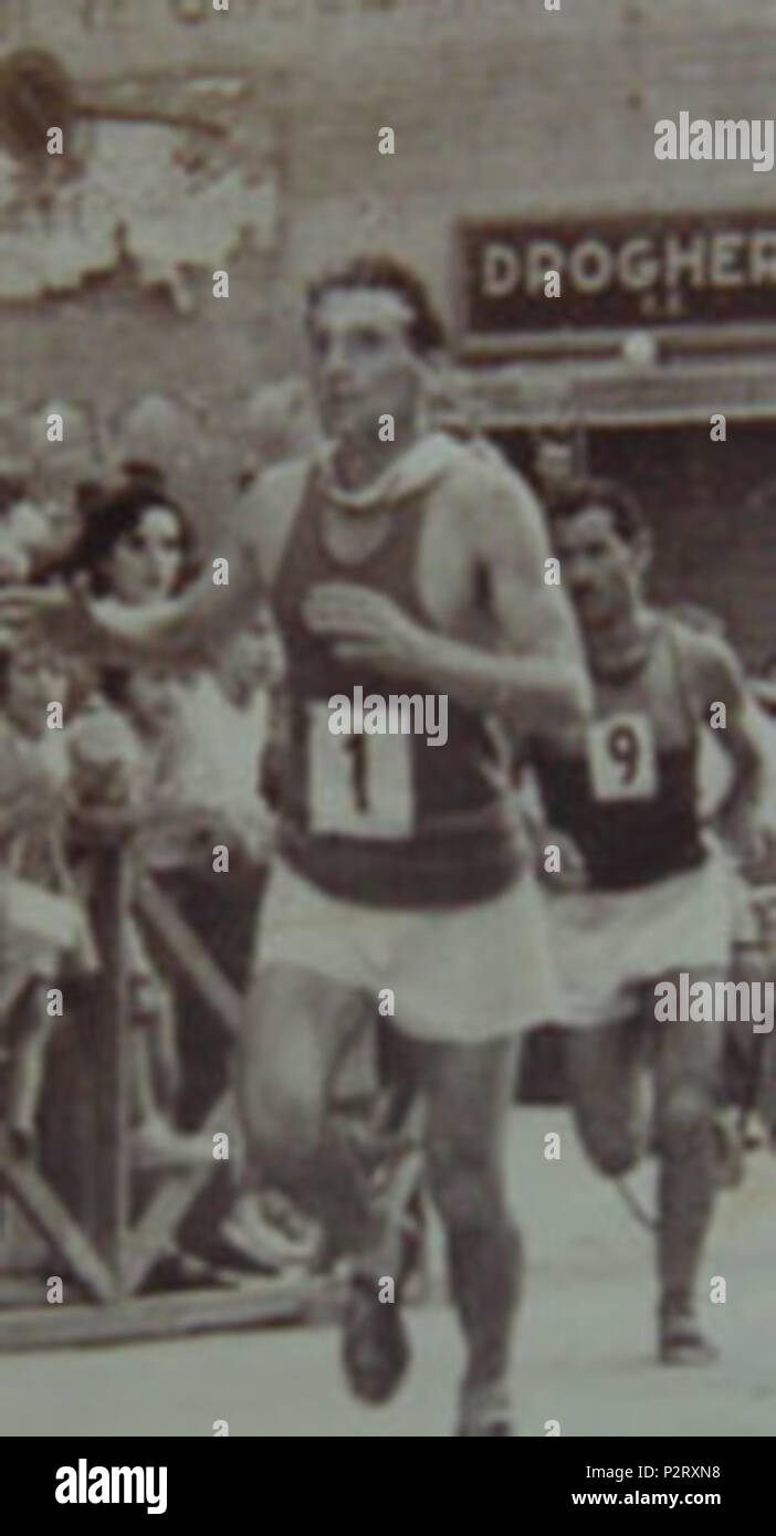 . Italiano: Il maratoneta italiano Artidoro Berti all'età di 16 anni. 1936. Unknown 9 Artidoro Berti 1936 (cropped) Stock Photo