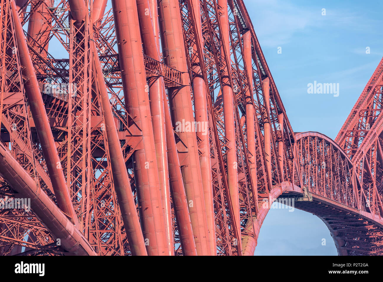 Construction detail Forth Bridge, railway bridge over Firth of Forth near Queensferry in Scotland Stock Photo