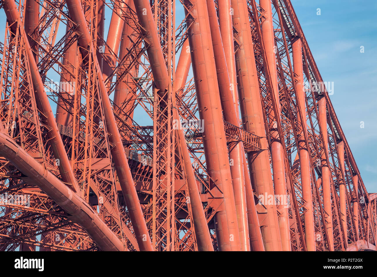 Construction detail Forth Bridge, railway bridge over Firth of Forth near Queensferry in Scotland Stock Photo