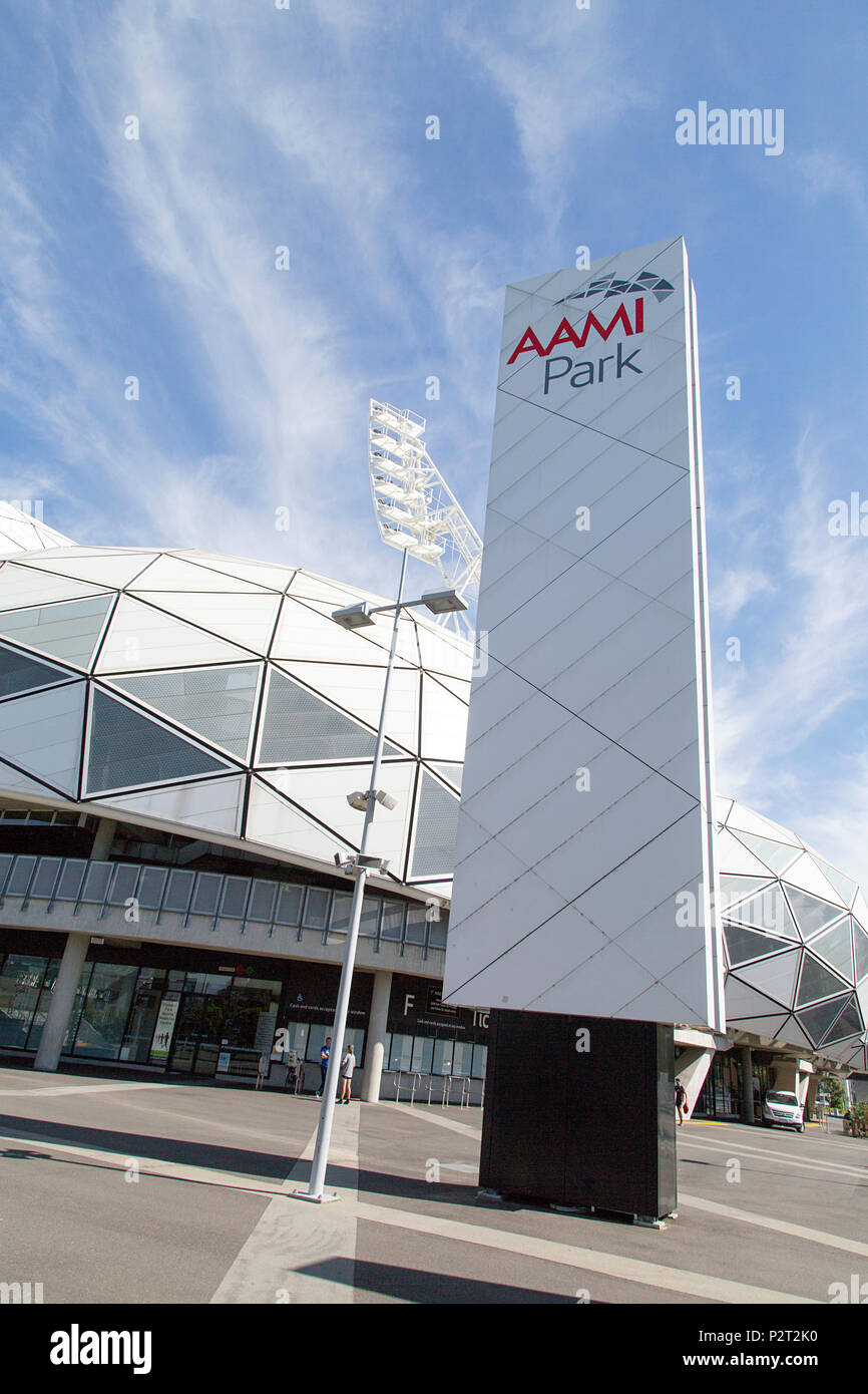 Melbourne, Australia April 09, 2018 The Melbourne Rectangular Stadium commercially known as