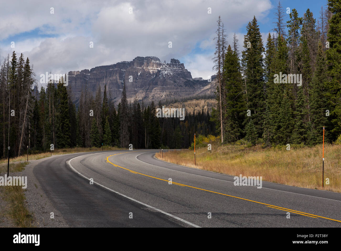 U.S. Route 287. Sept, 2016. Lander, Wyoming, USA Stock Photo