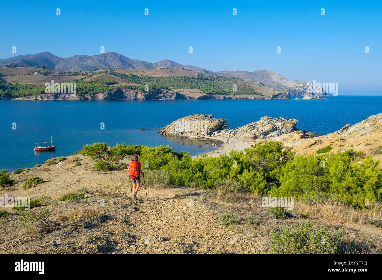 Spain, Catalonia, hiking from Cerbere in France to Llança in Spain on ...