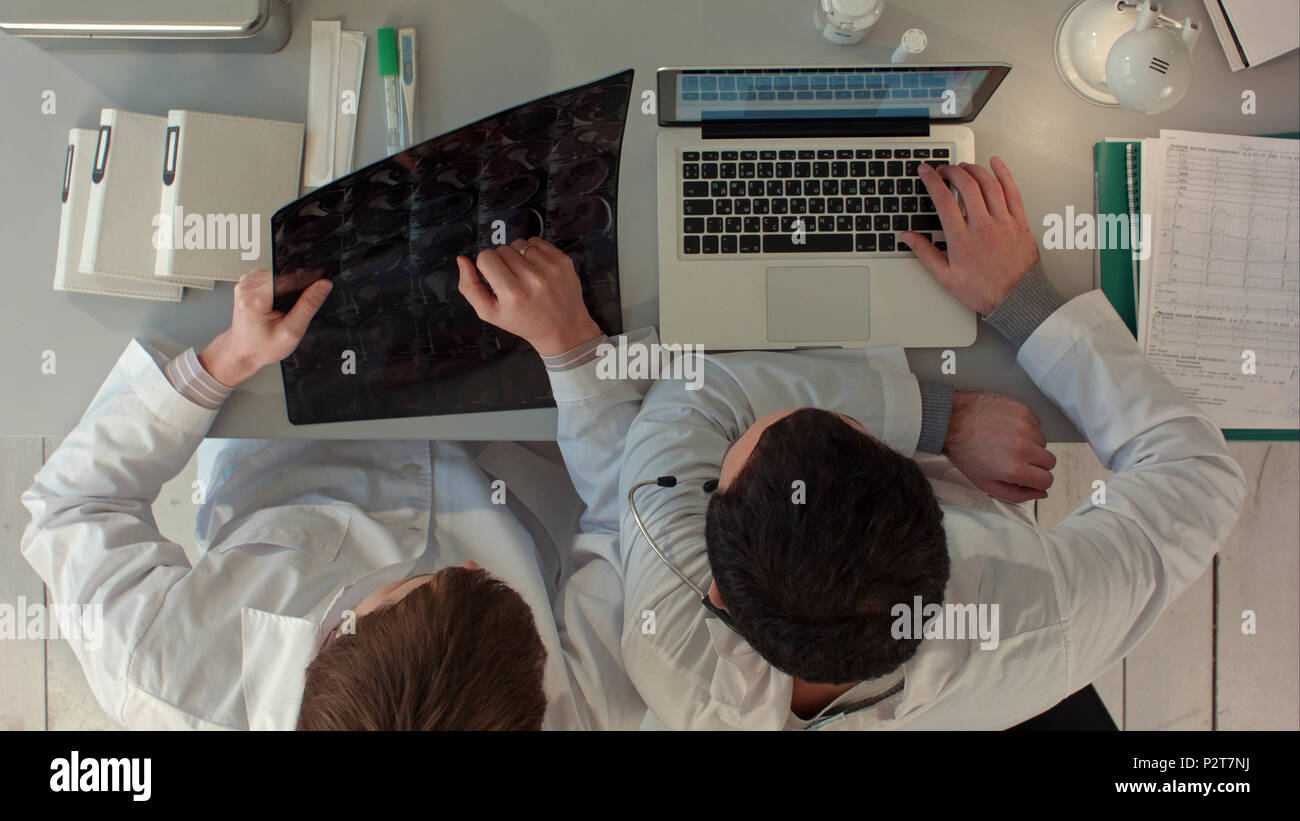 Timelapse Radiology, people and medicine concept. Top view Stock Photo