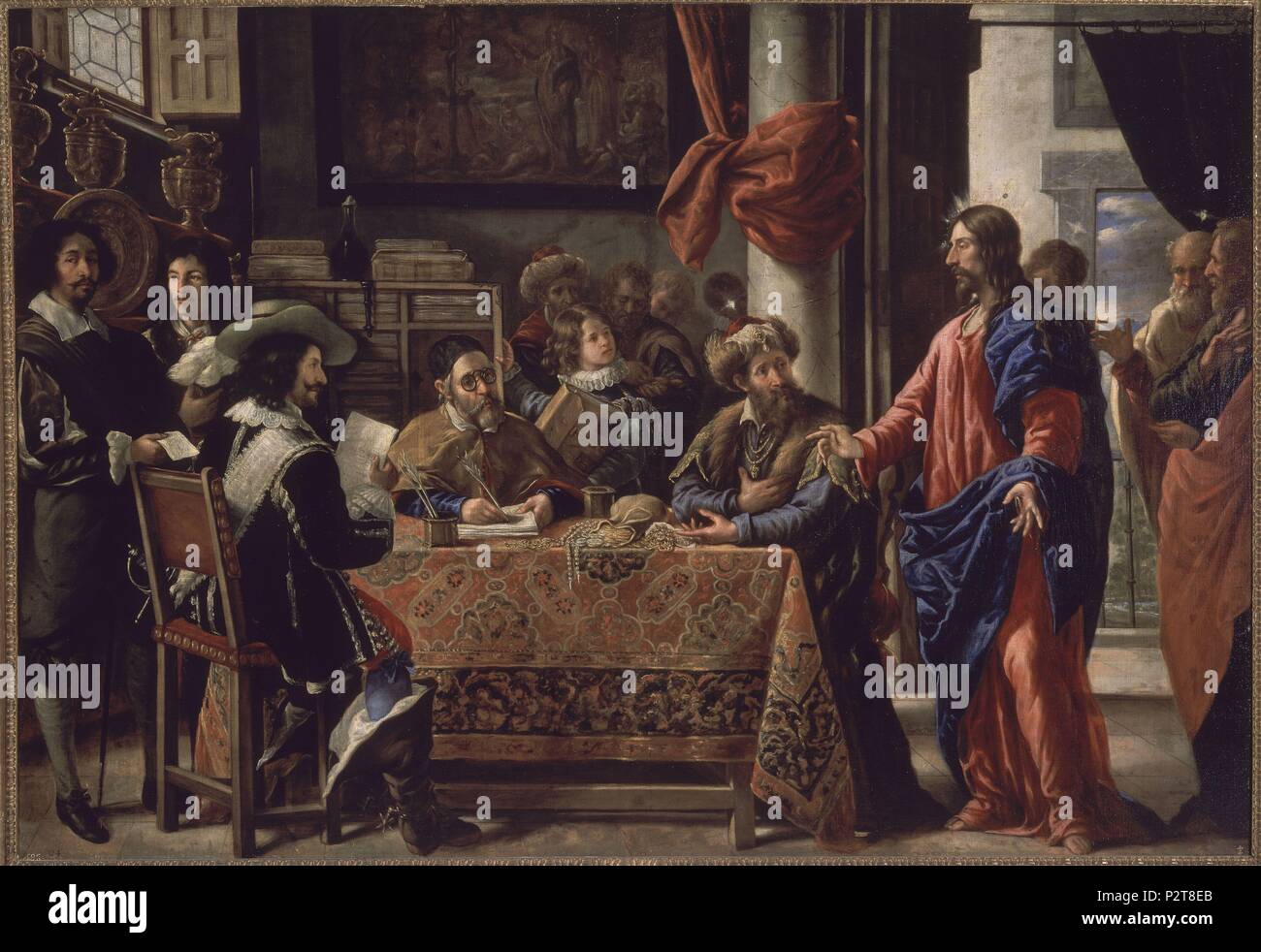 'The Calling of St. Matthew', 1661, Oil on canvas, 225 x 325 cm, P01041. Author: Juan de Pareja (1610-1670). Location: MUSEO DEL PRADO-PINTURA, MADRID, SPAIN. Stock Photo