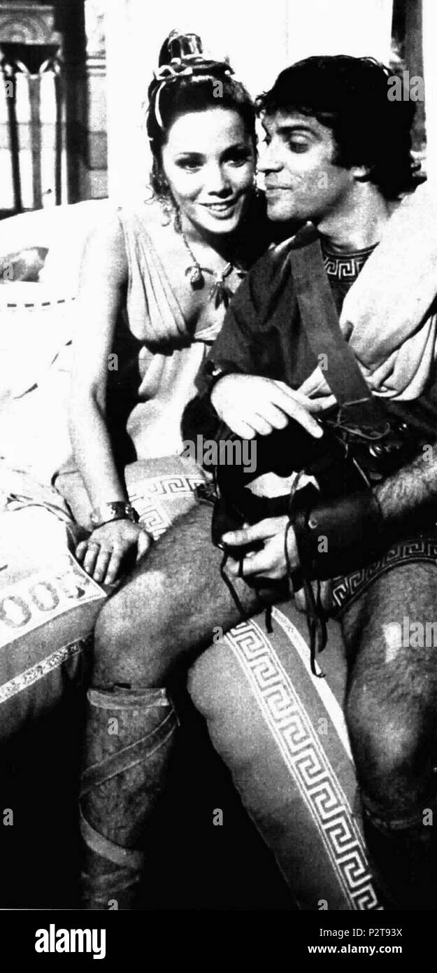 . Italian actors Maria Grazia Spina and Enrico Montesano shooting the television variety show Anfitrione . July 1975. Unknown 53 Maria Grazia Spina and Enrico Montesano Stock Photo