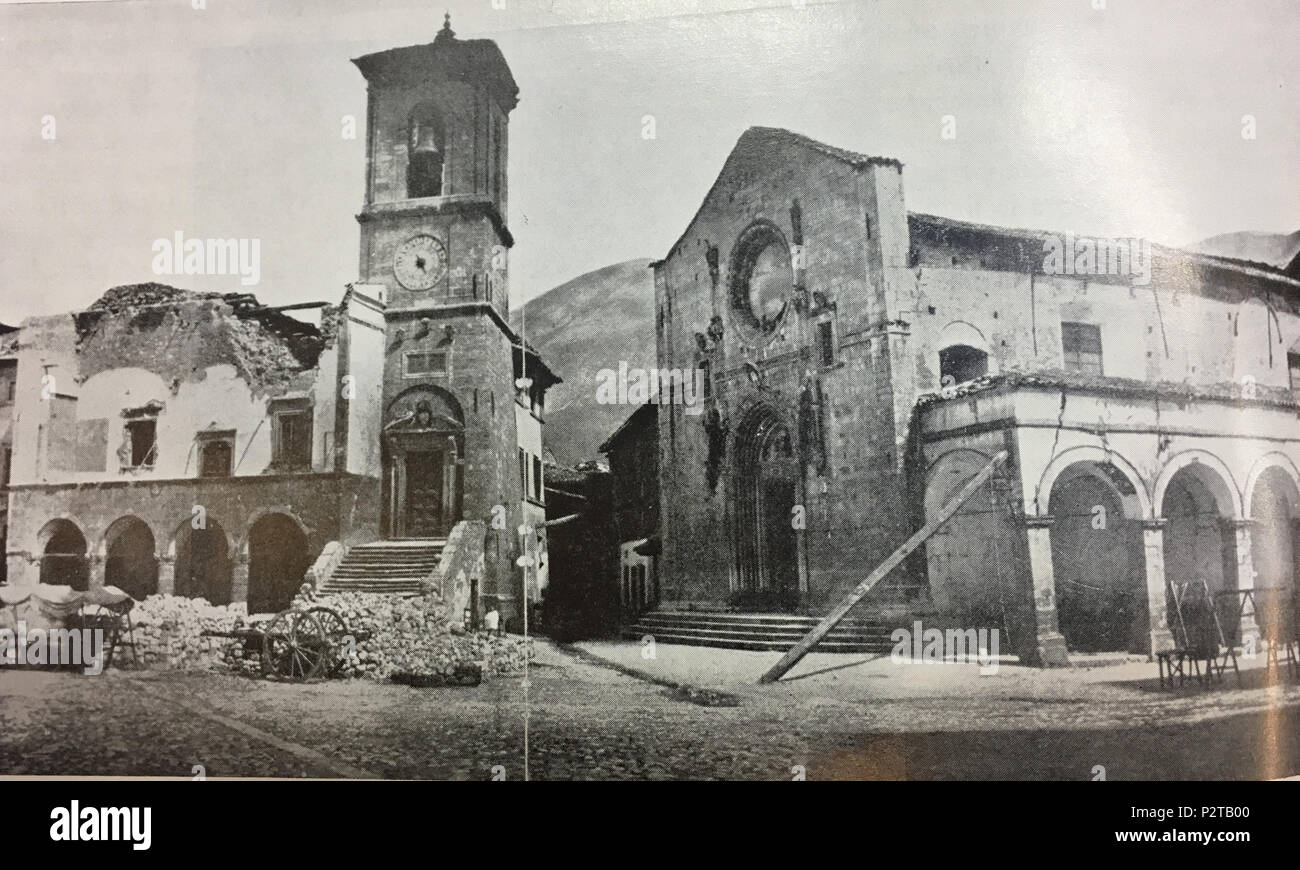 San Benedetto Norcia La Piazza Di Norcia Dopo Il Terremoto Del 1859 Foto Di Robert Turnbull Macpherson Robert Turnbull Macpherson 79 San Benedetto Norcia Stock Photo Alamy