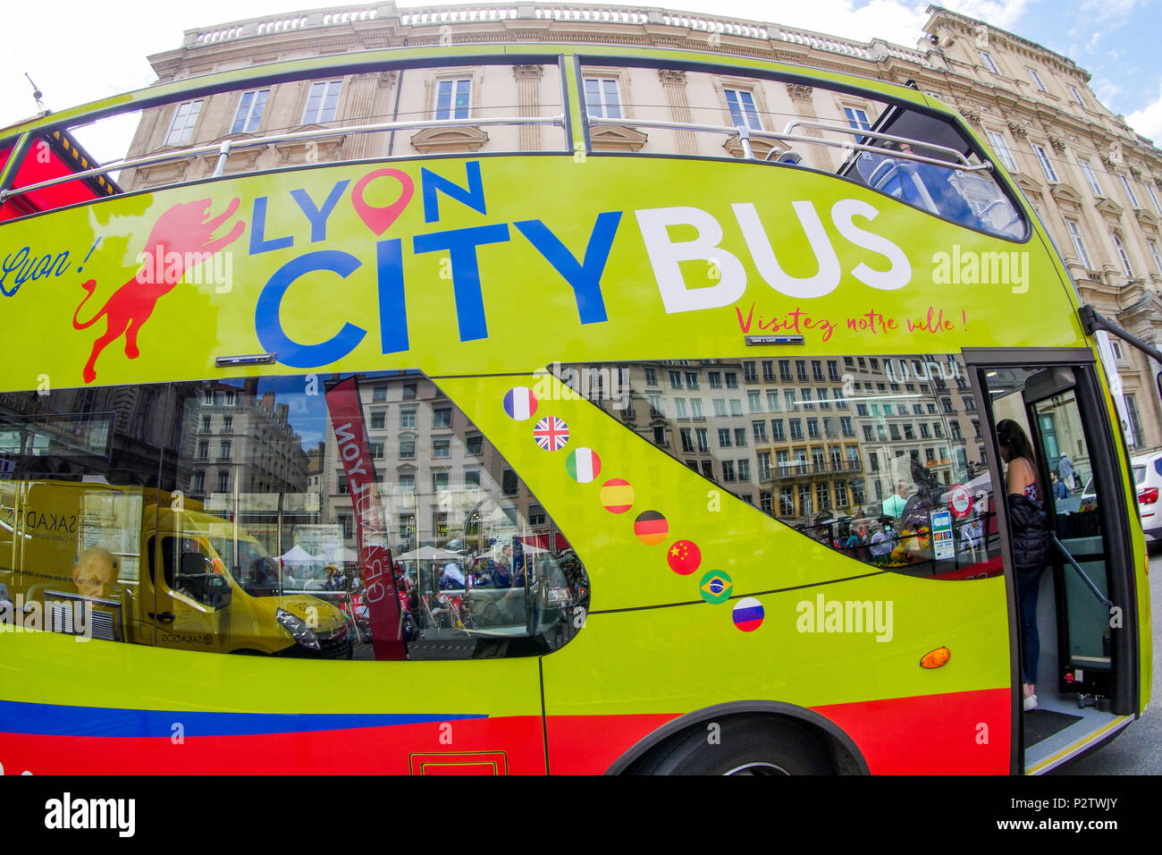 City Tour bus, Lyon, France Stock Photo