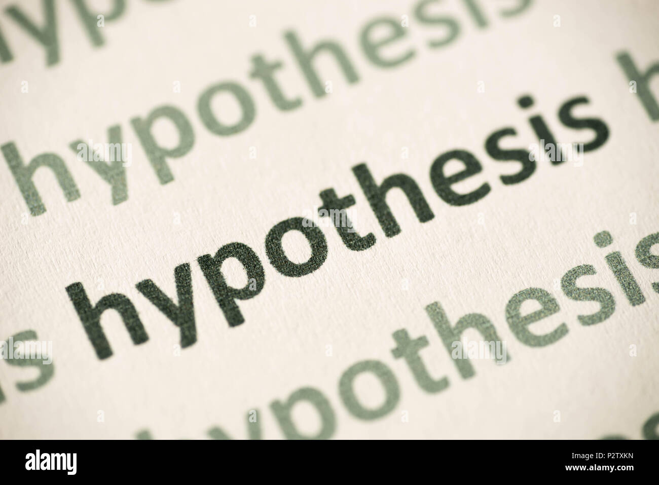 word hypothesis printed on white paper macro Stock Photo