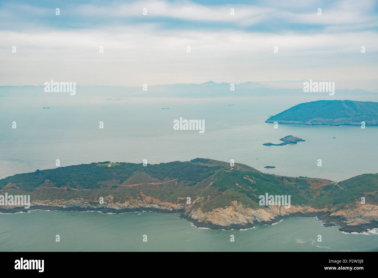 Aerial view of the Daqiu Island, Matsu, Taiwan Stock Photo
