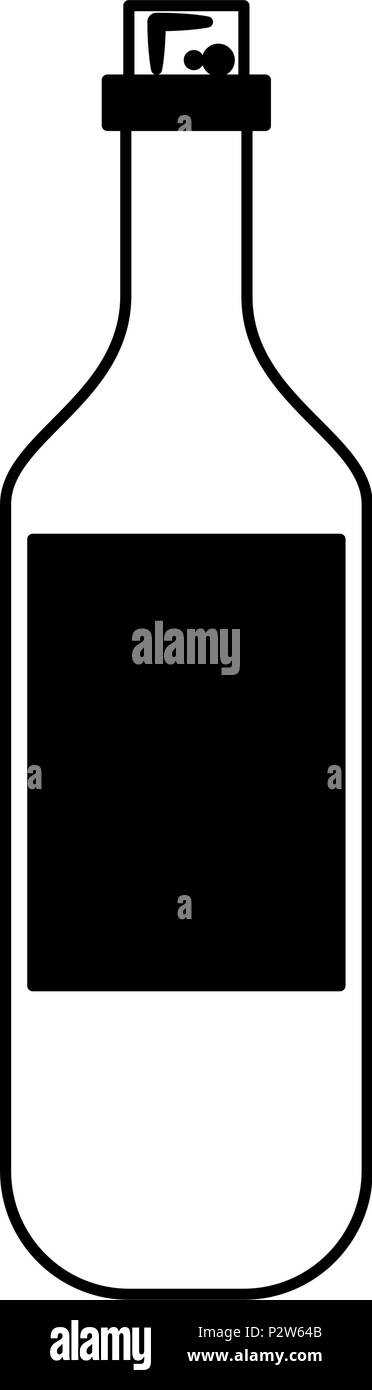 Wine bottle isolated in black and white Stock Vector Image & Art - Alamy