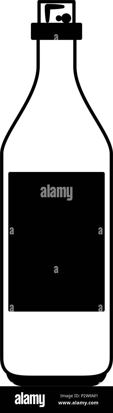 Wine bottle isolated in black and white Stock Vector Image & Art - Alamy
