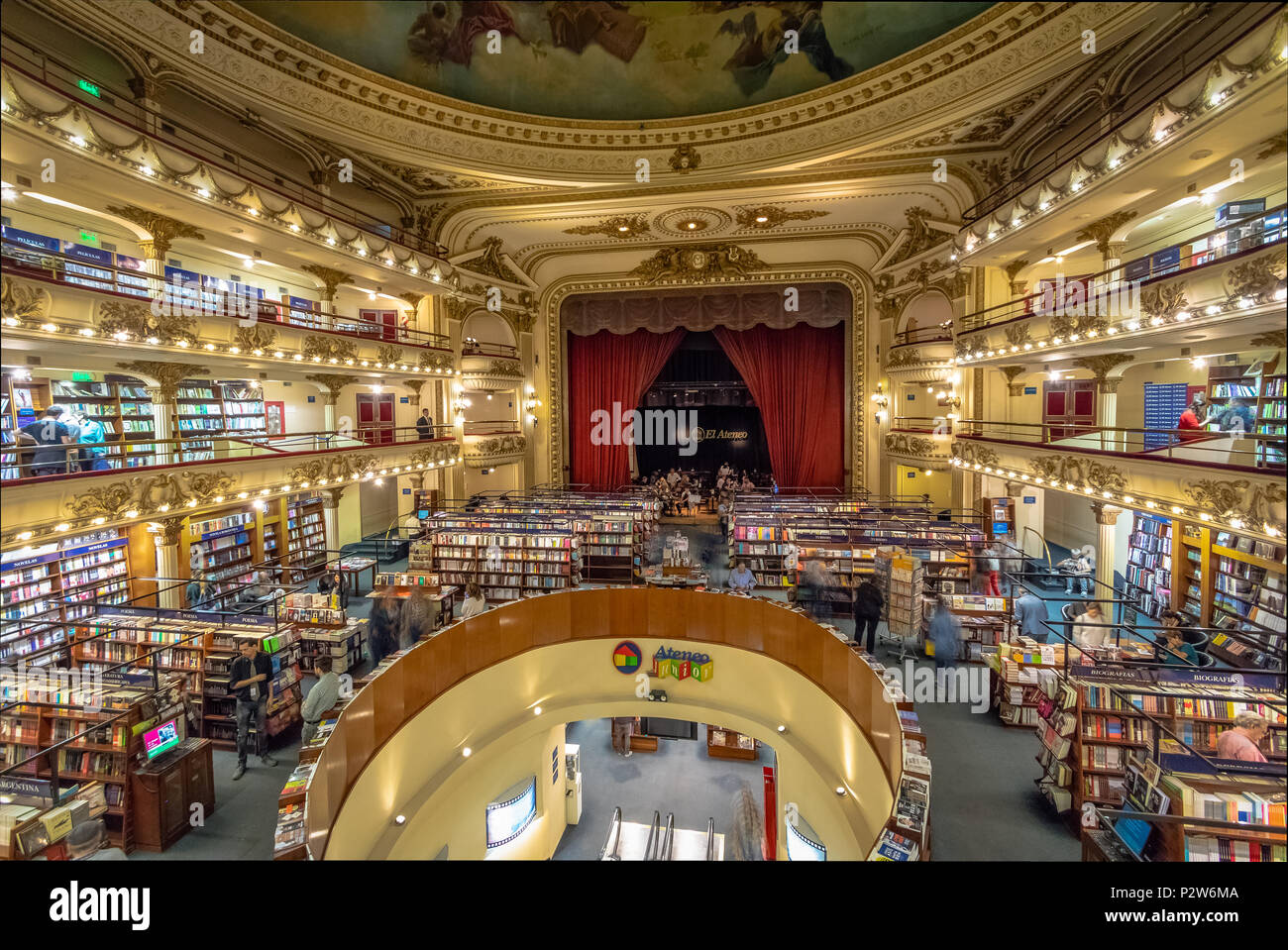 Interior of El Ateneo Grand Splendid bookshop - Buenos Aires, Argentina Stock Photo
