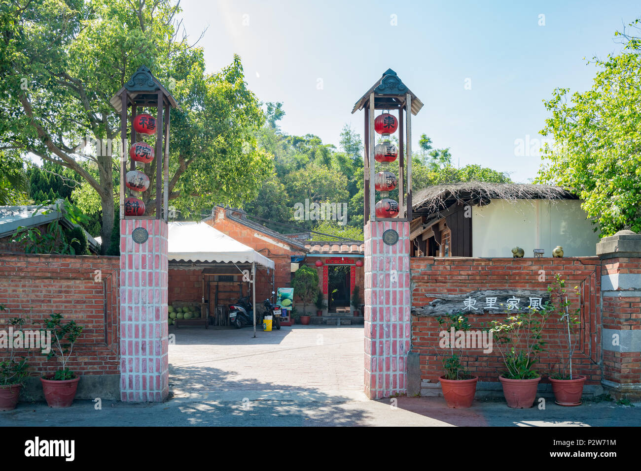 Yuanli, JUN 1: View of traditional Taiwanese old house on JUN 1, 2018 at Yuanli, Taiwan Stock Photo