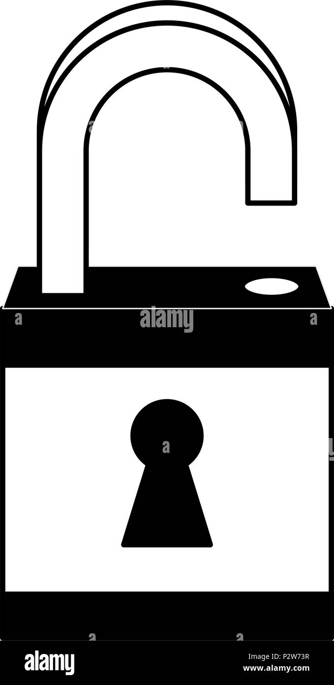 Padlock security symbol in black and white Stock Vector Image & Art - Alamy