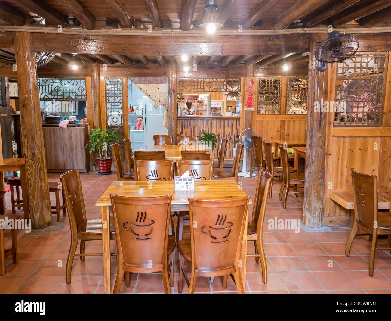 Matsu, JUN 1: Interior view of a restaurant on JUN 1, 2018 at Matsu, Taiwan Stock Photo
