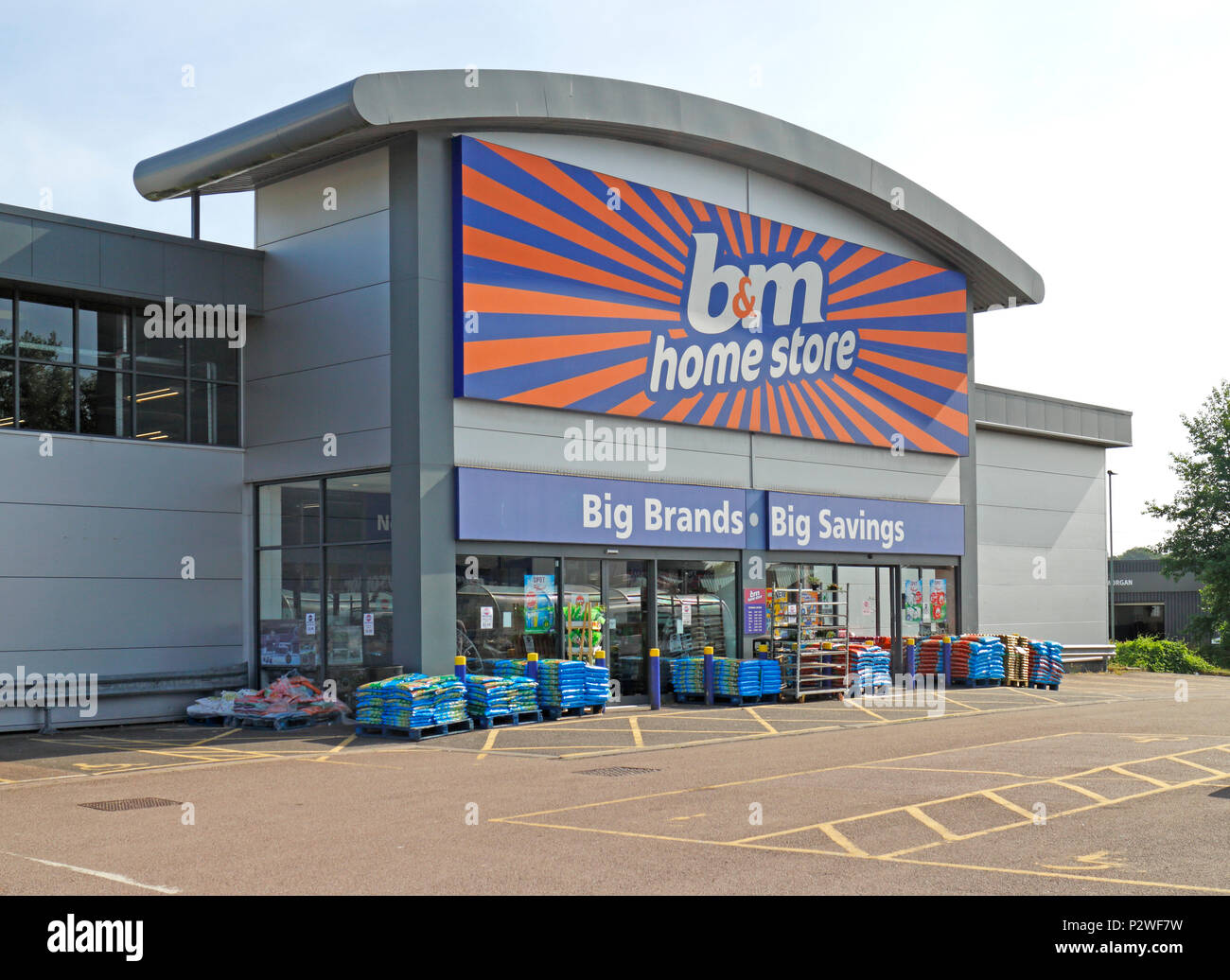 A view of the B&M home store storefront in Norwich, Norfolk, England, United Kingdom, Europe. Stock Photo