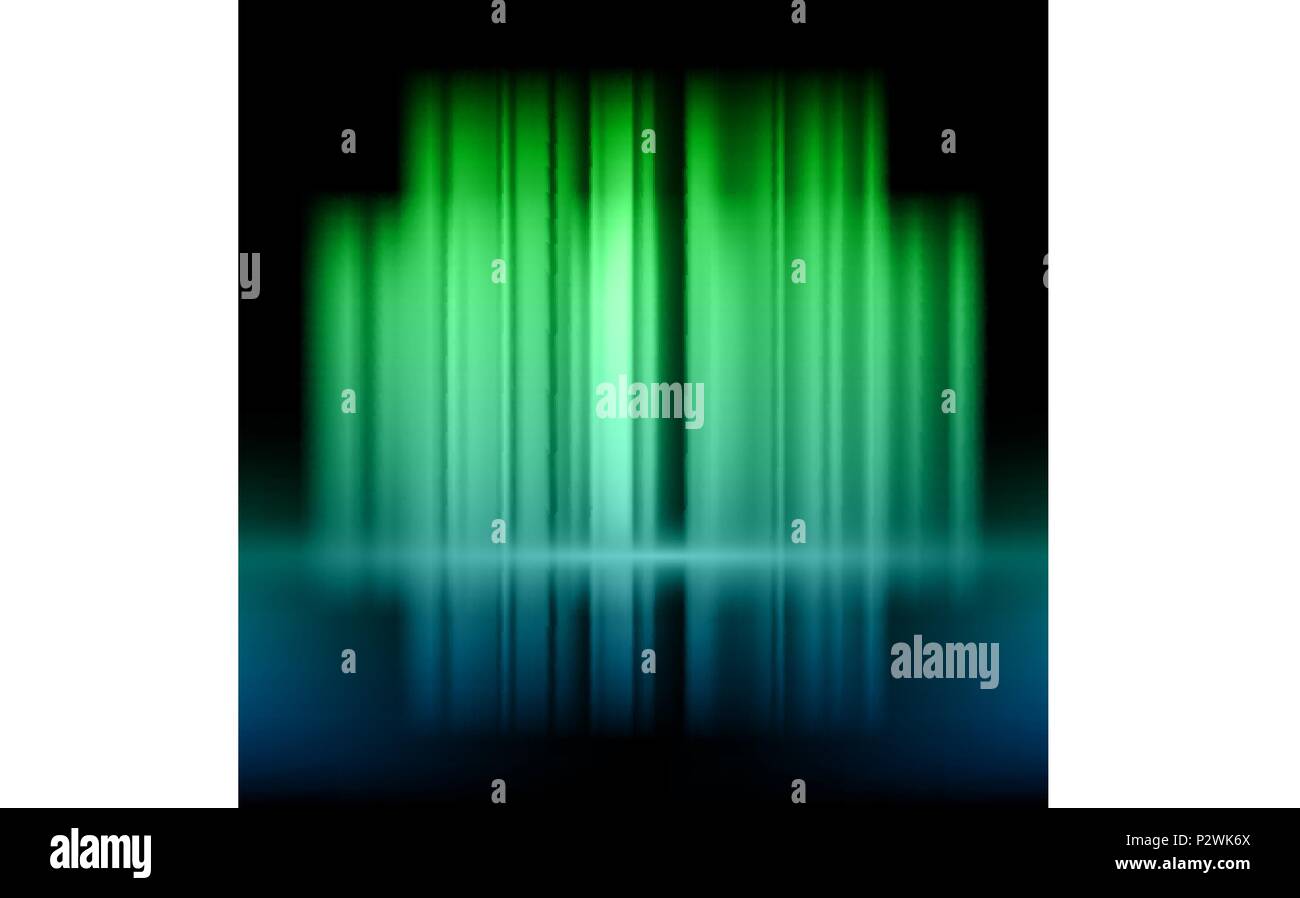 Abstract background with blurred neon green and blue lights, stock vector Stock Vector