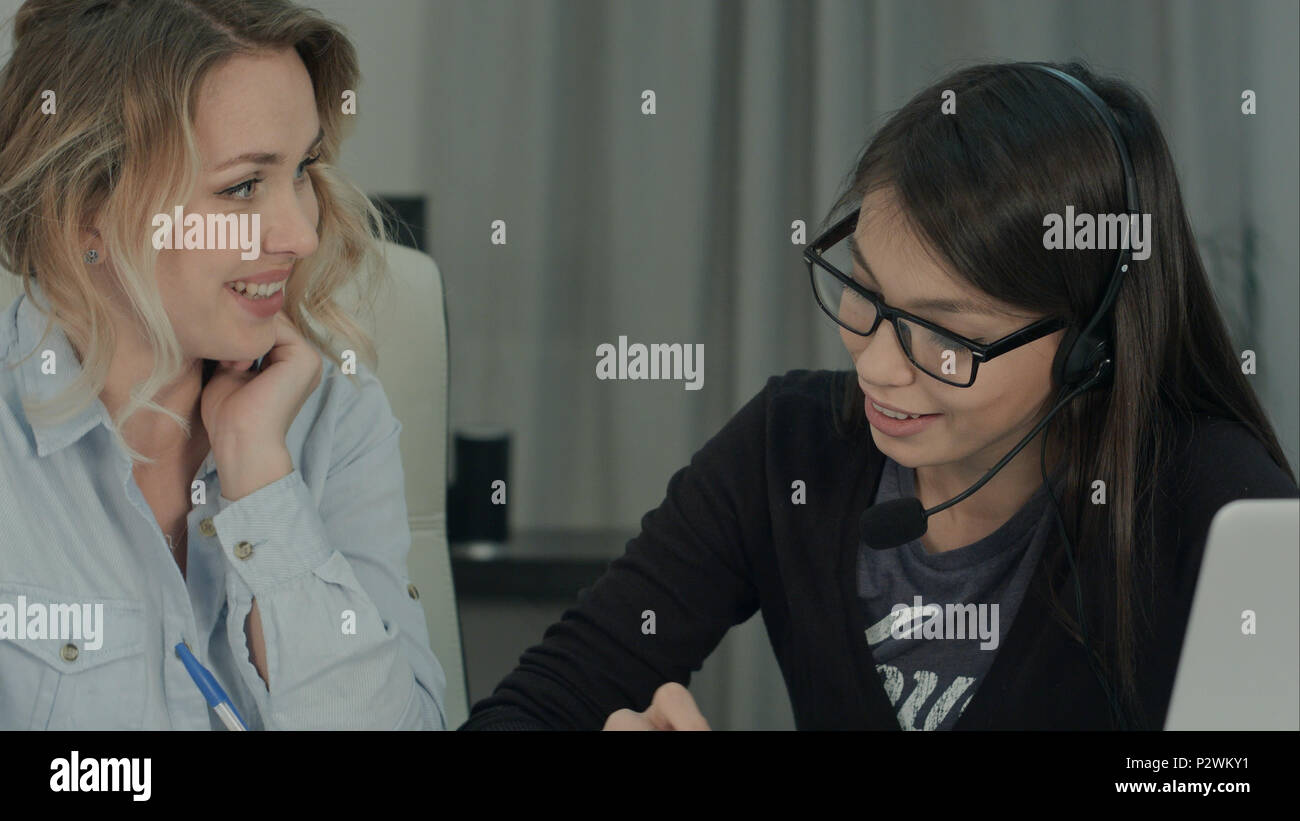 Female employee explain new project hi-res stock photography and images ...