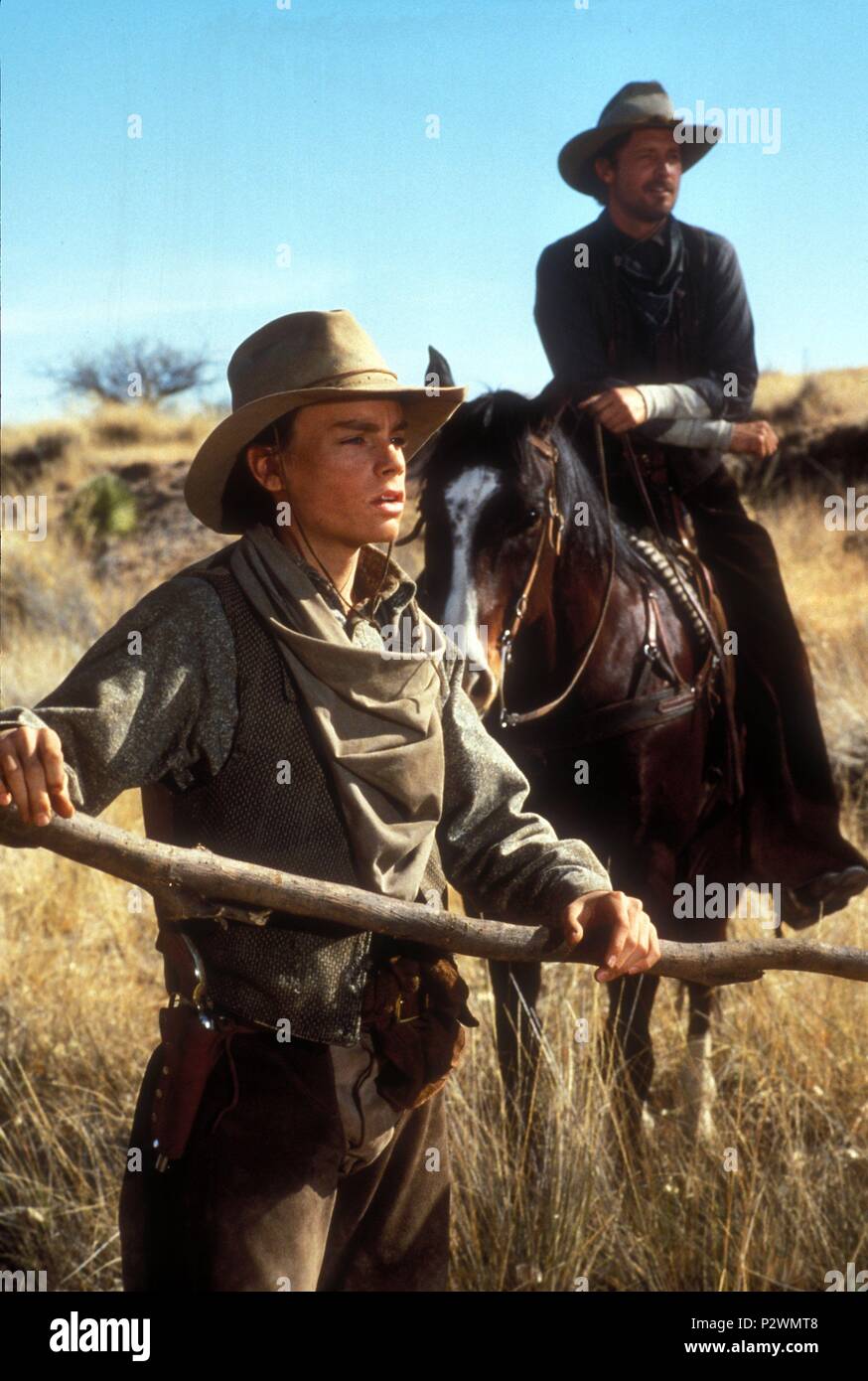 Original Film Title: RED RIVER.  English Title: RED RIVER.  Film Director: RICHARD MICHAELS.  Year: 1988.  Stars: BRUCE BOXLEITNER; GREGORY HARRISON. Credit: MGM/UA TELEVISION / Album Stock Photo