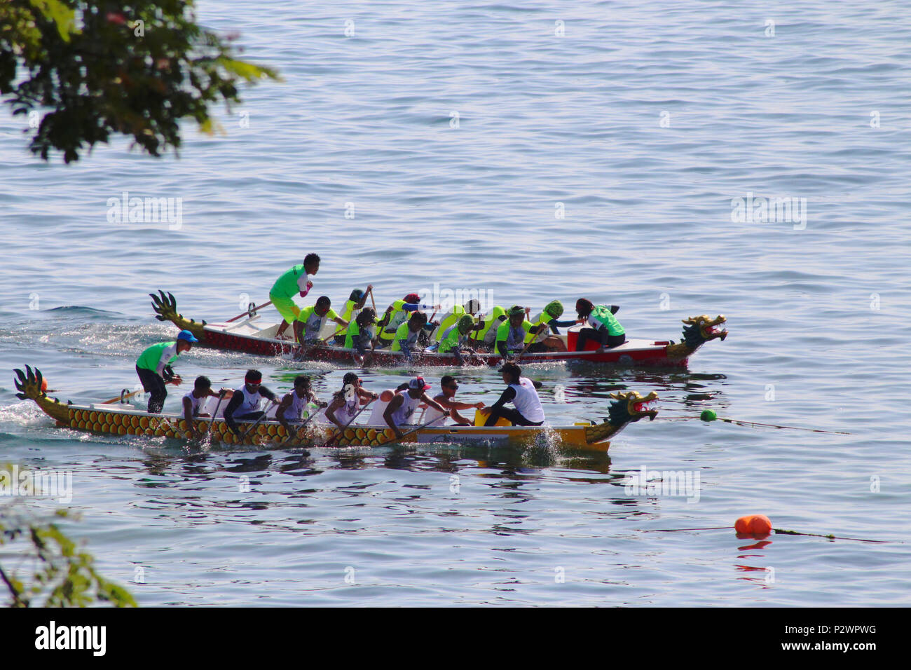 dragon boat competition Stock Photo