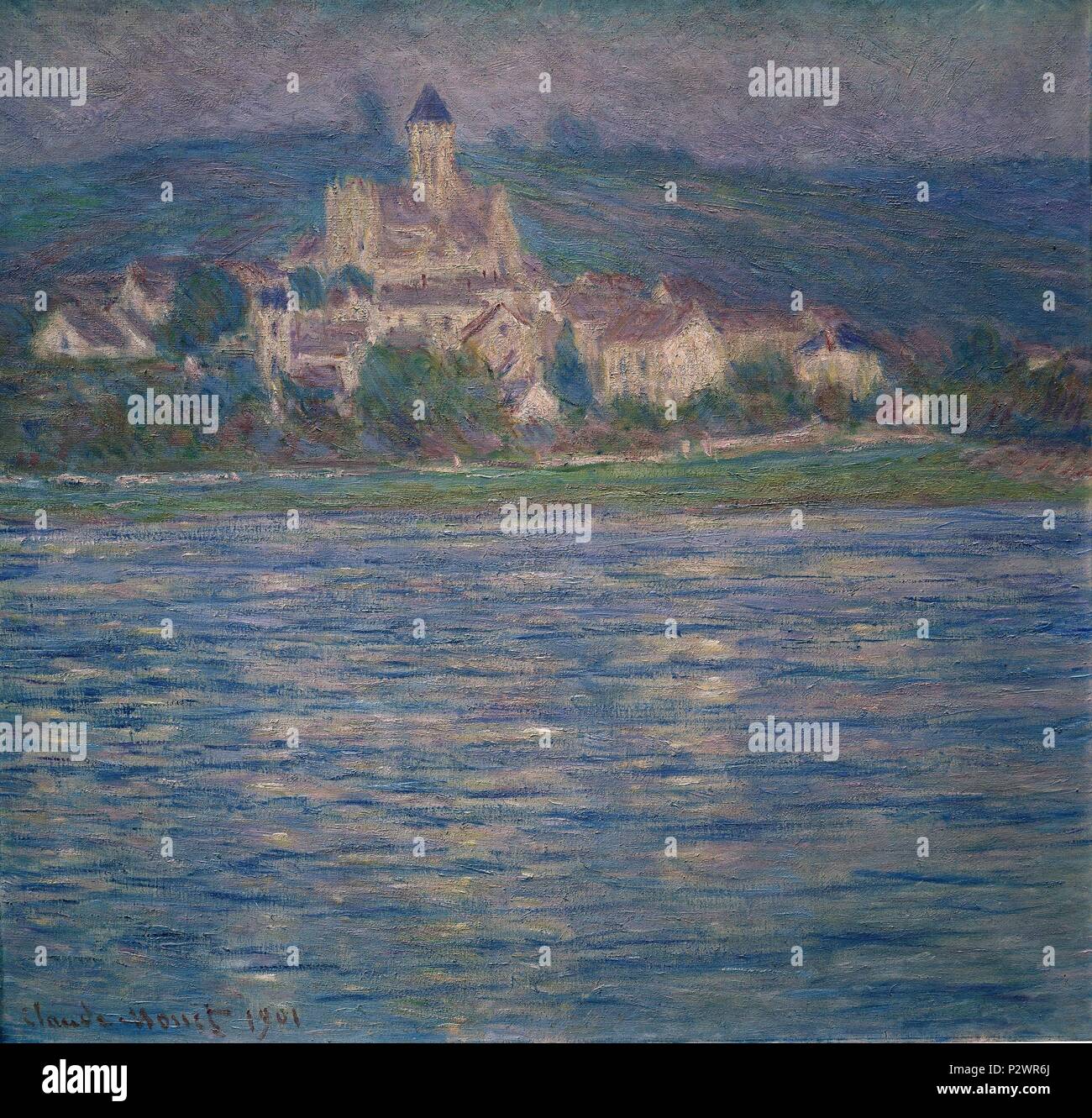 VETHEUIL 1901. Author: Claude Monet (1840-1926). Location: MUSEO, LILLE, FRANCE. Stock Photo