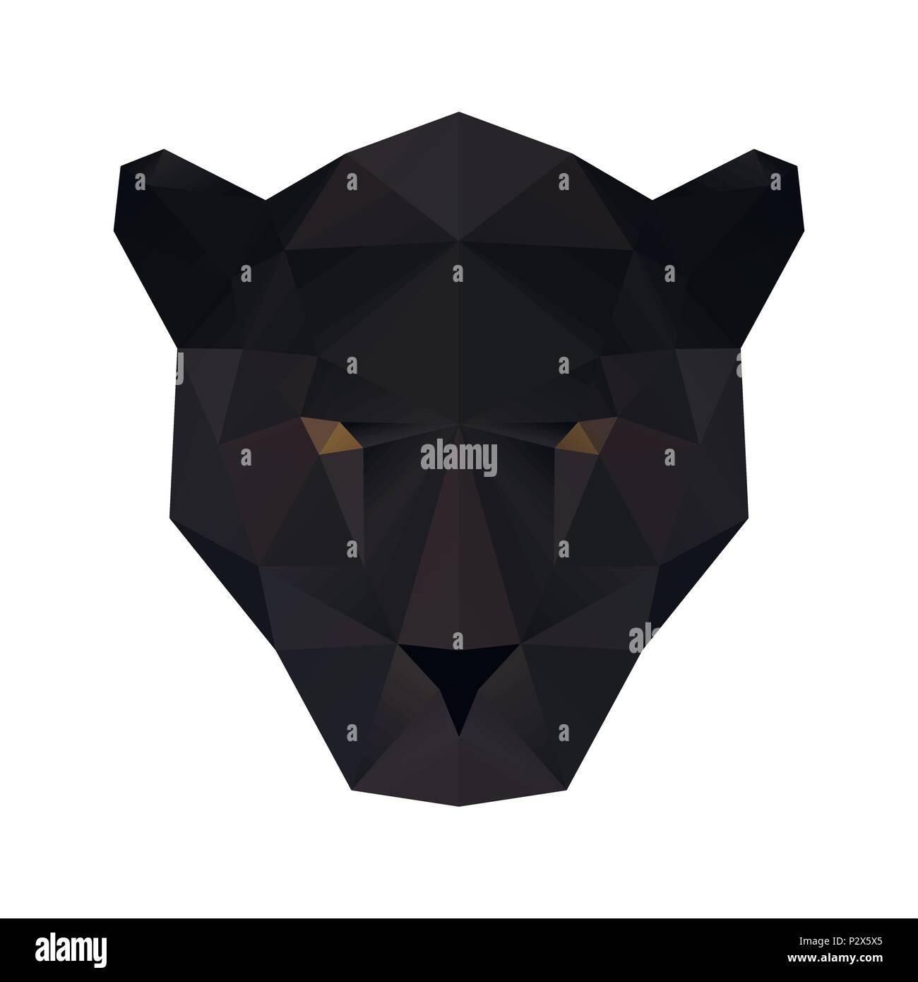 Low poly illustration. Panther Stock Vector