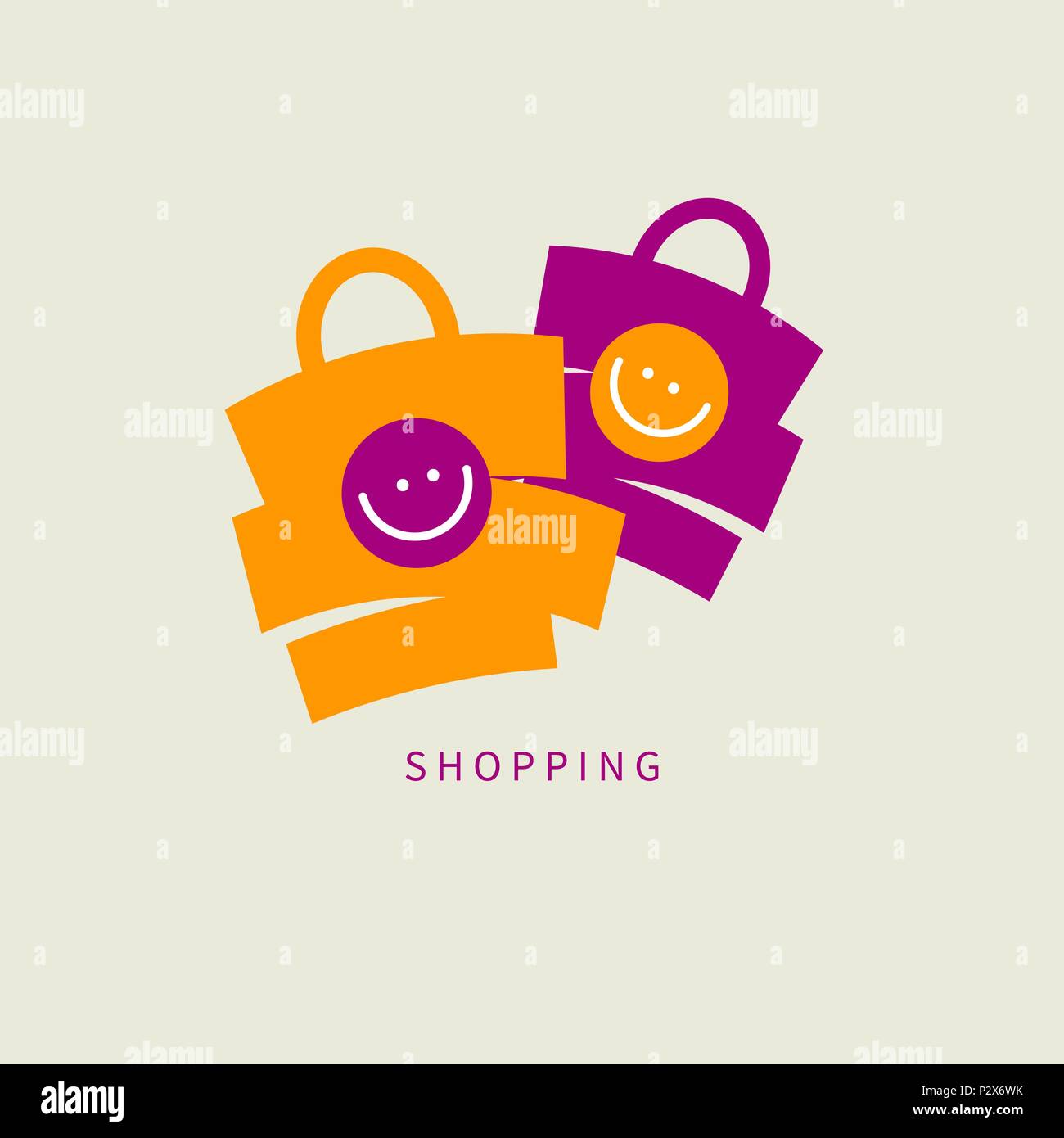 two bags smile Stock Vector