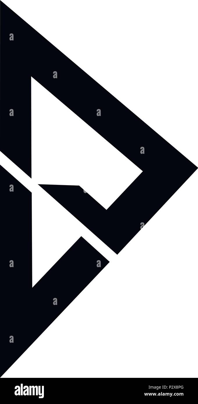 Triangle Using 3 Letters Logo triangle with three lines of the logo and the text on it Stock Vector ...