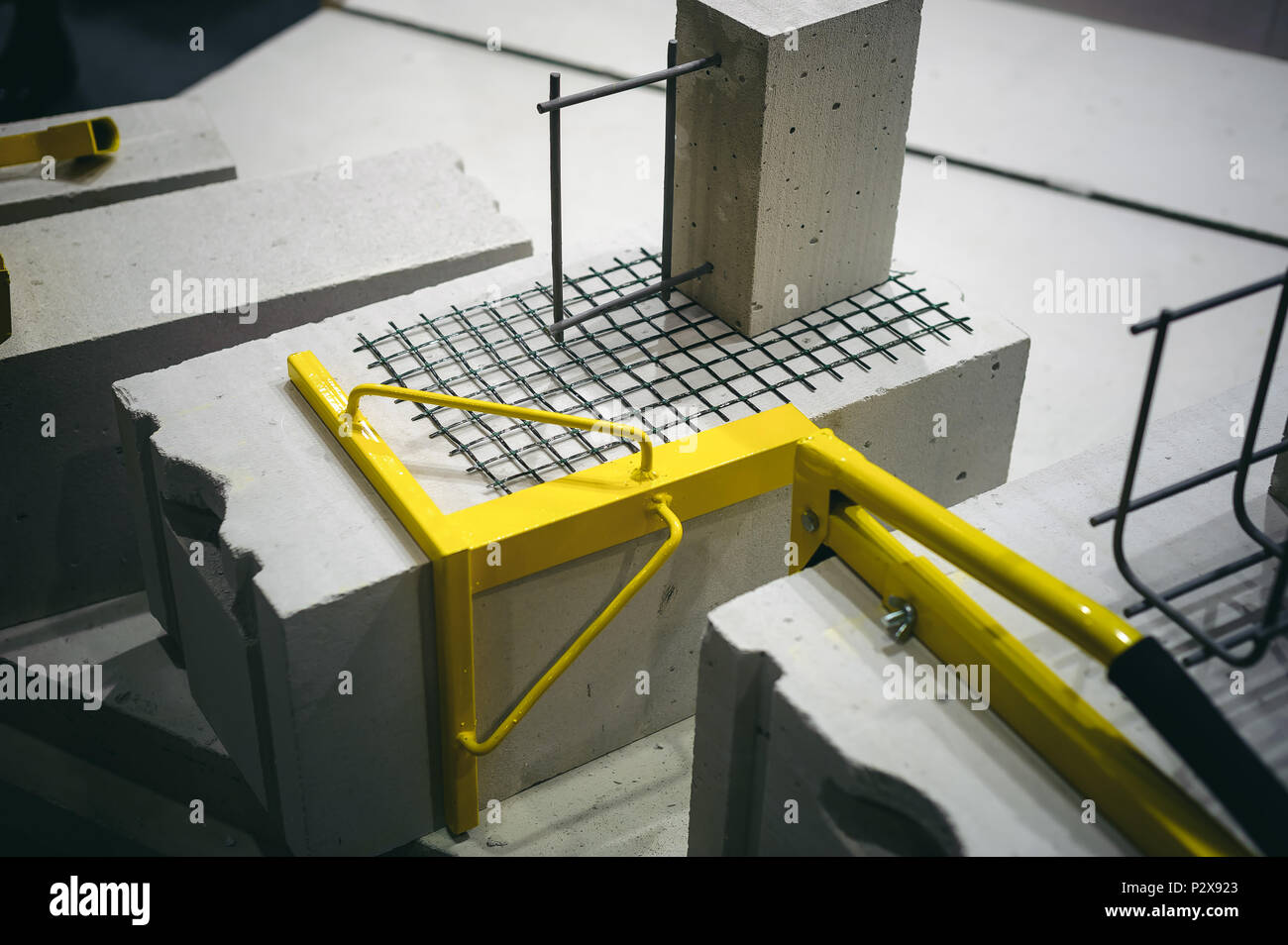 Foam concrete blocks at the exhibition of modern building materials and