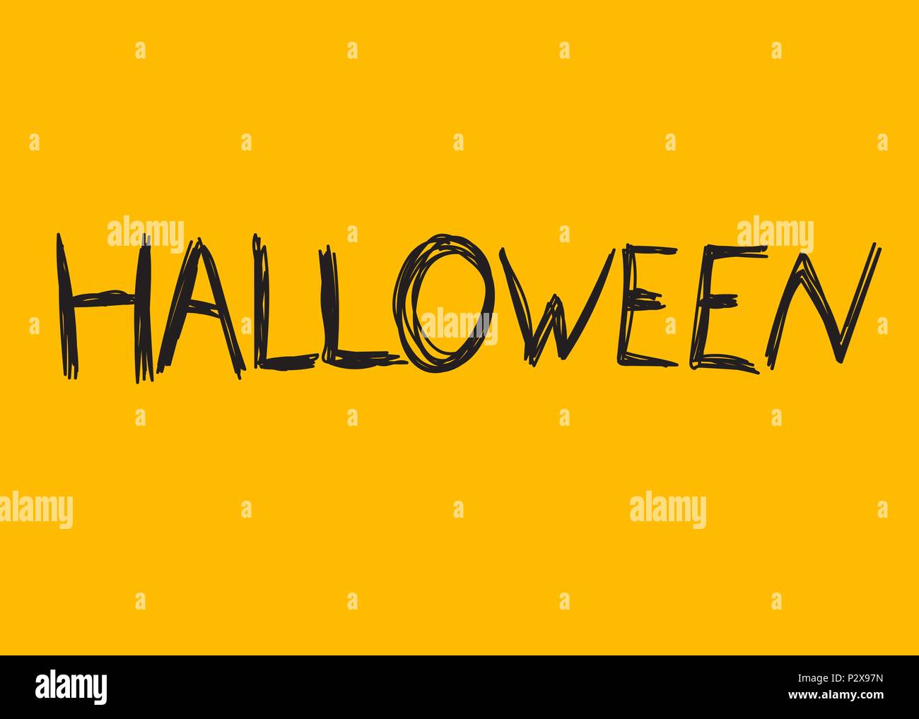 Hand drawn doodle lettering Halloween. Vector illustration Stock Vector