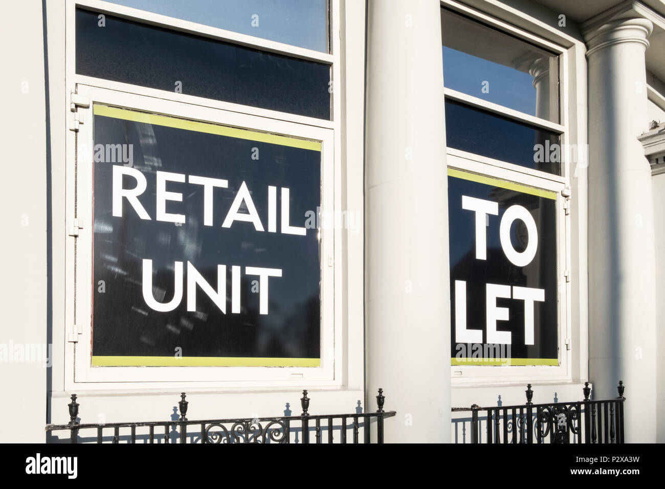 Retail unit to let sign, Nottinghamshire, England, UK Stock Photo