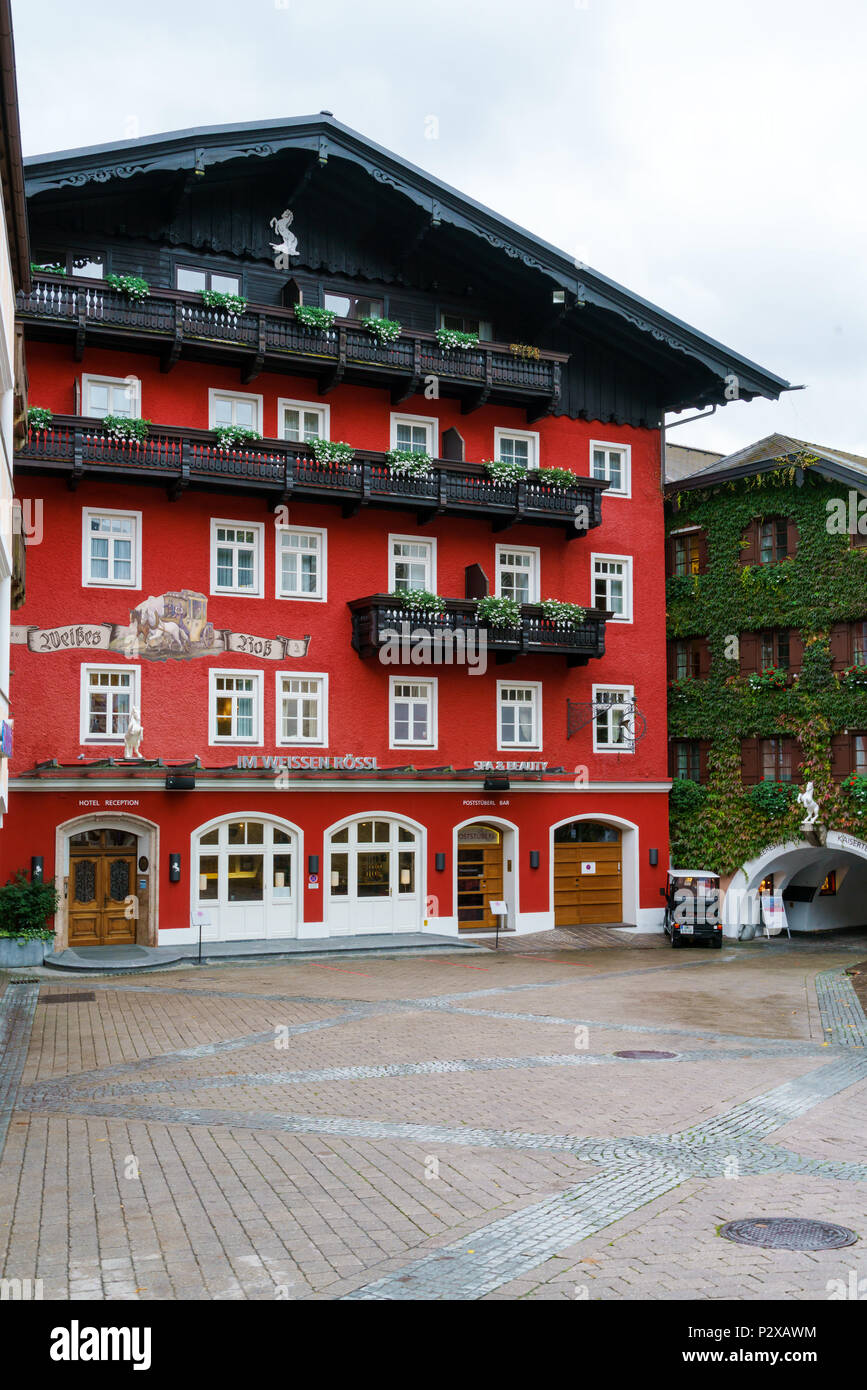 St.Wolfgang, Austria October 24, 2017 Traditional homes of St Wolfgang town streets