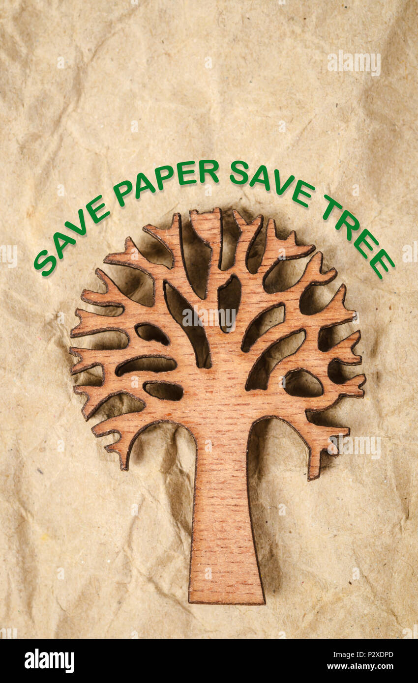Save paper save tree. Ecology recycle concept Stock Photo - Alamy