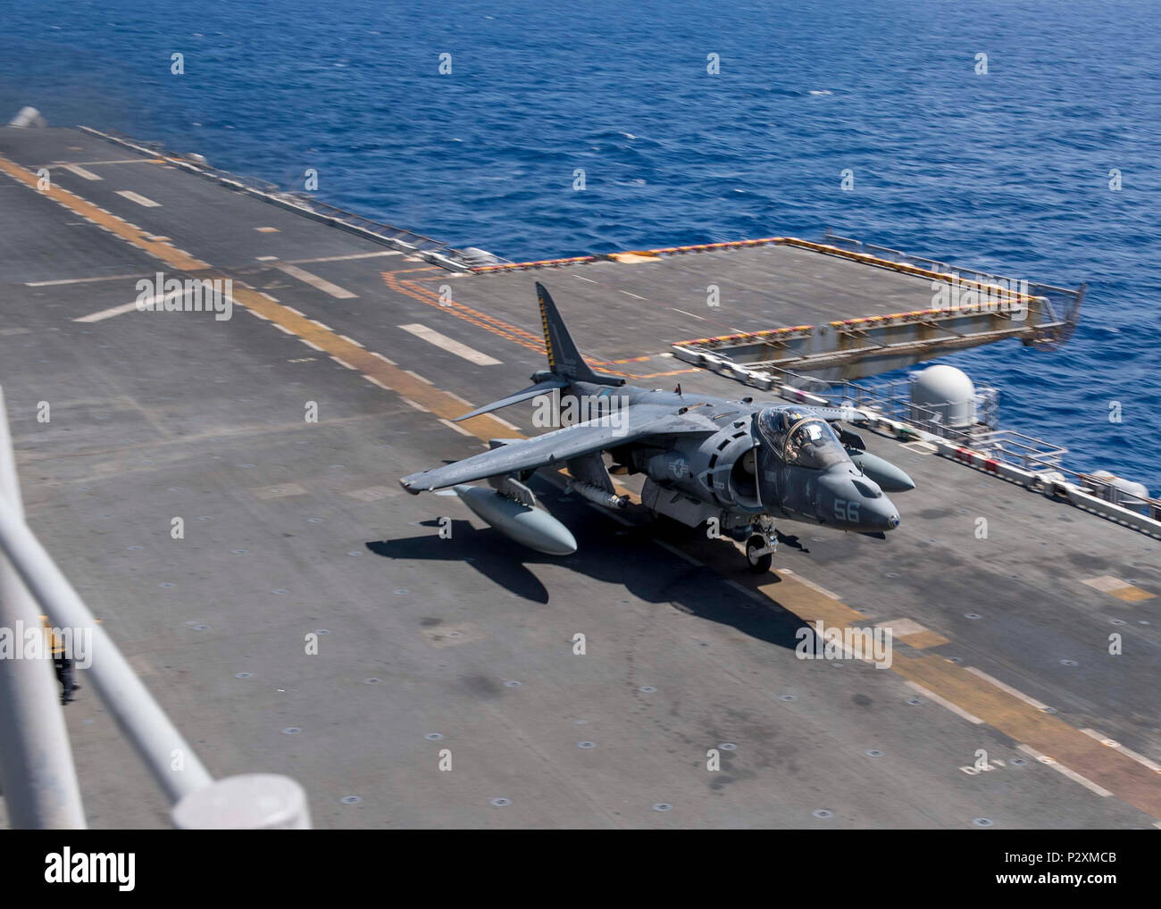 An AV‑8B Harrier II vertical/short takeoff and landing aircraft