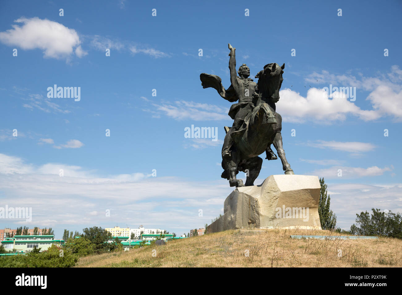25.08.2016, Tiraspol, Transnistria, Moldova - The Suvorov monument on the central main street of the 25th October. Aleksandr Suvorov was a general of  Stock Photo