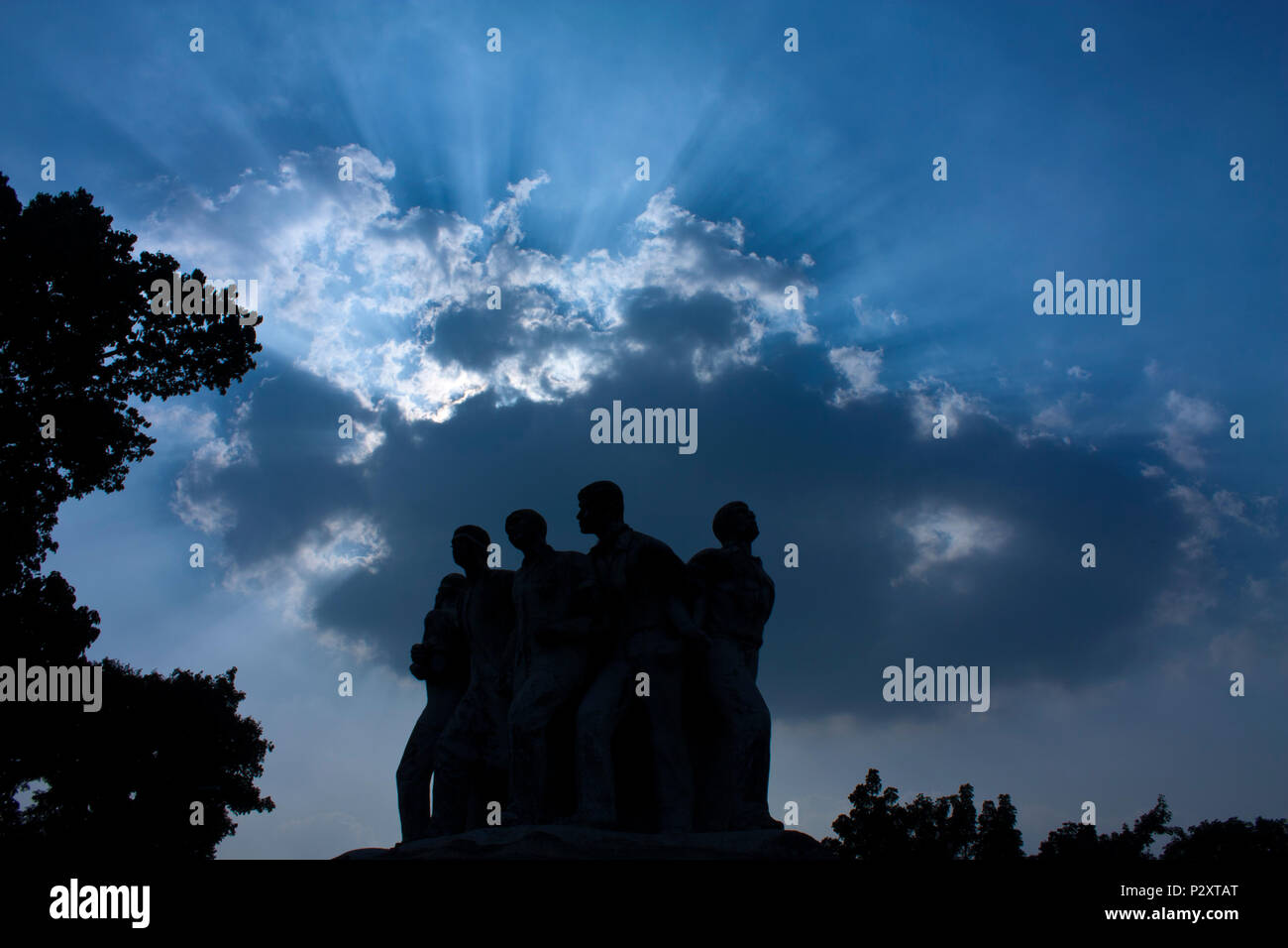 The Raju Memorial Sculpture at Dhaka University. Dhaka, Bangladesh. Stock Photo