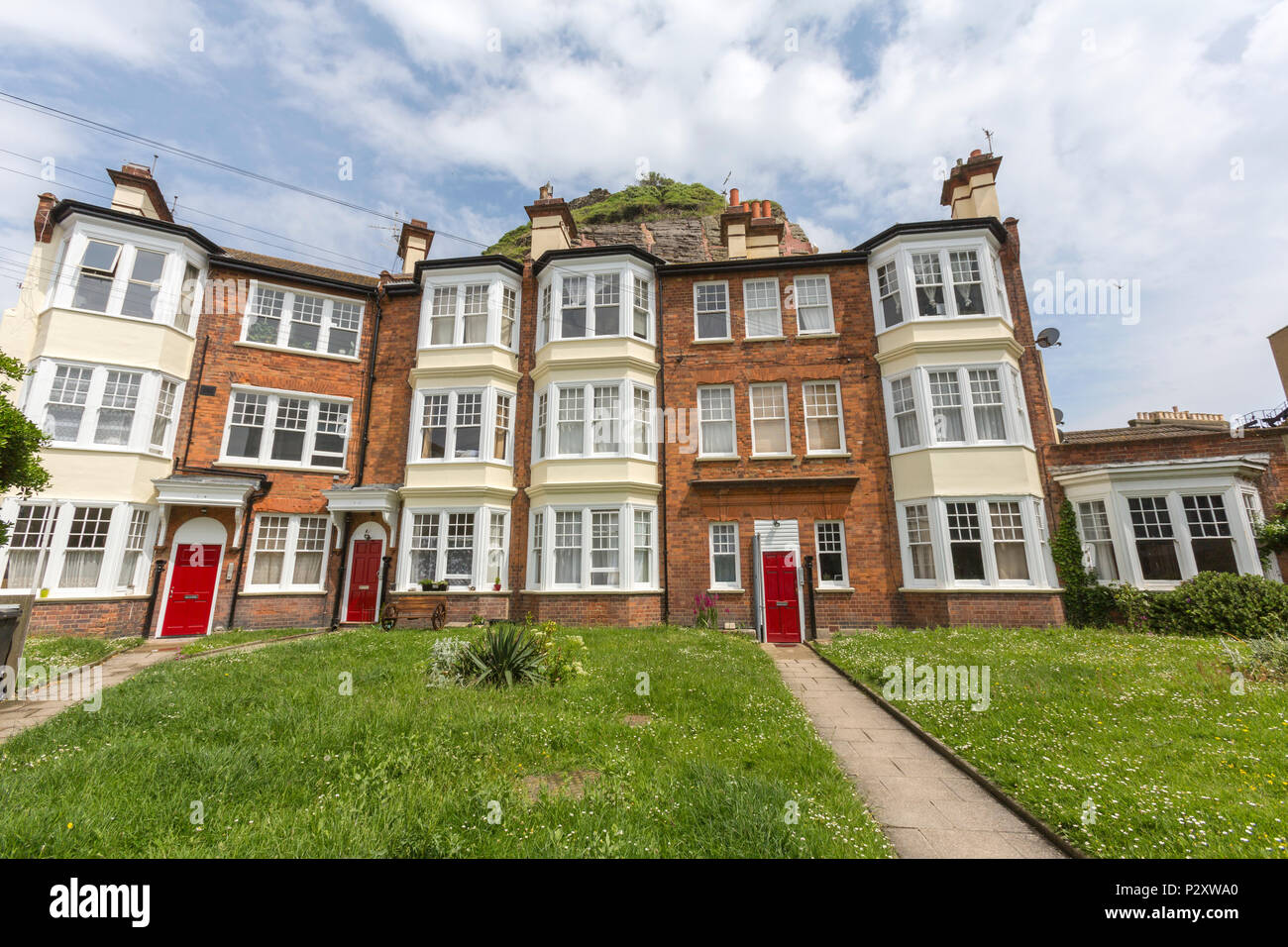 Terrace houses in Castle Gardens, Hastings, East Sussex, England , UK