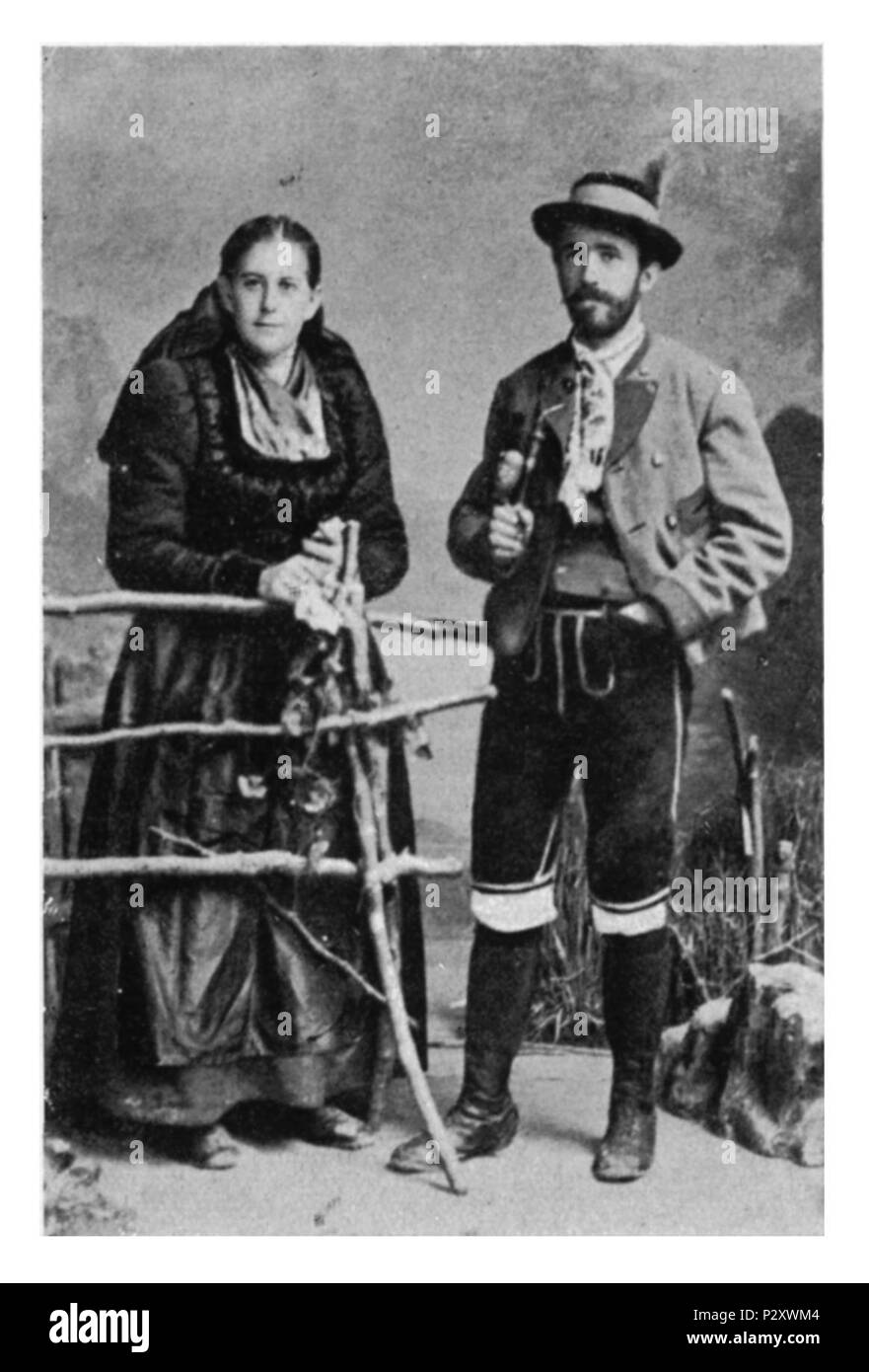 016 Der Hacker Sepp mit seinem Weib in der Gegend bei den Wienern am Grundlsee - 1885 Stock Photo