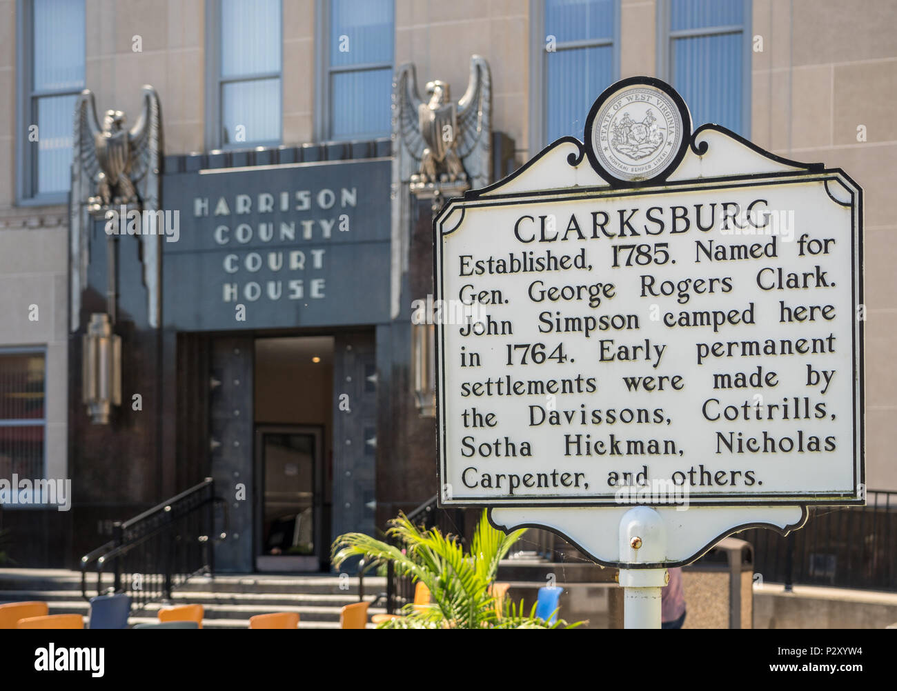 County Court House in Clarksburg West Virginia Stock Photo