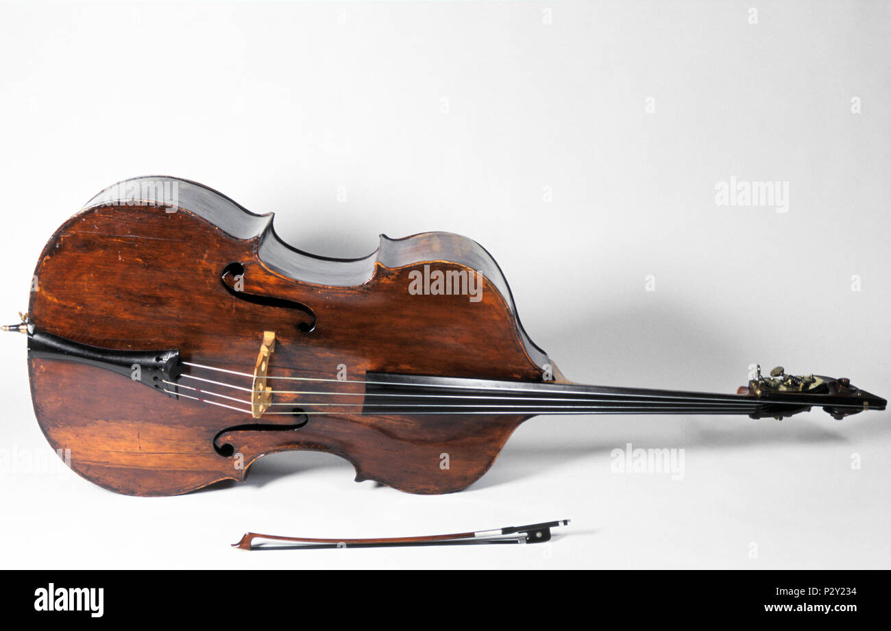 Generic - Double bass and bow Stock Photo