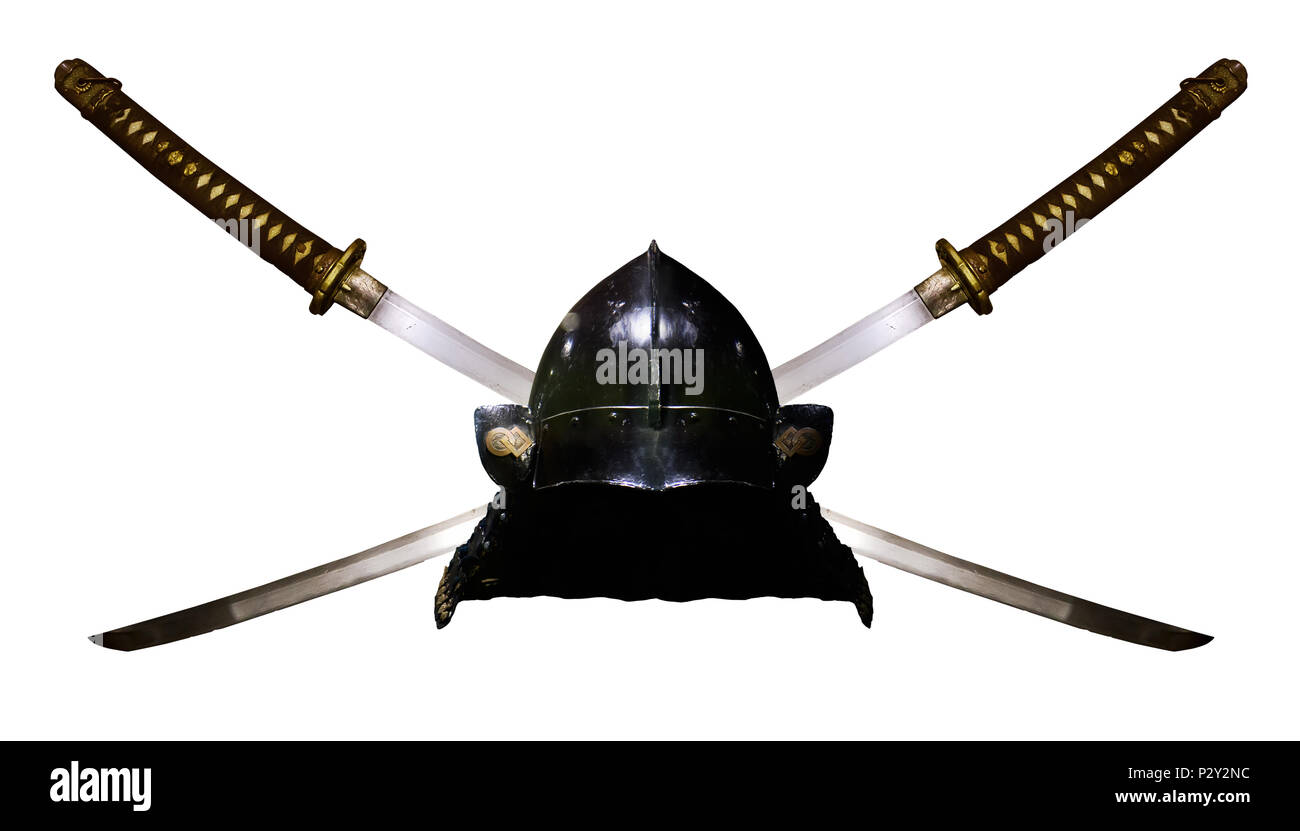 Samurai Katana and Helmet Stock Photo