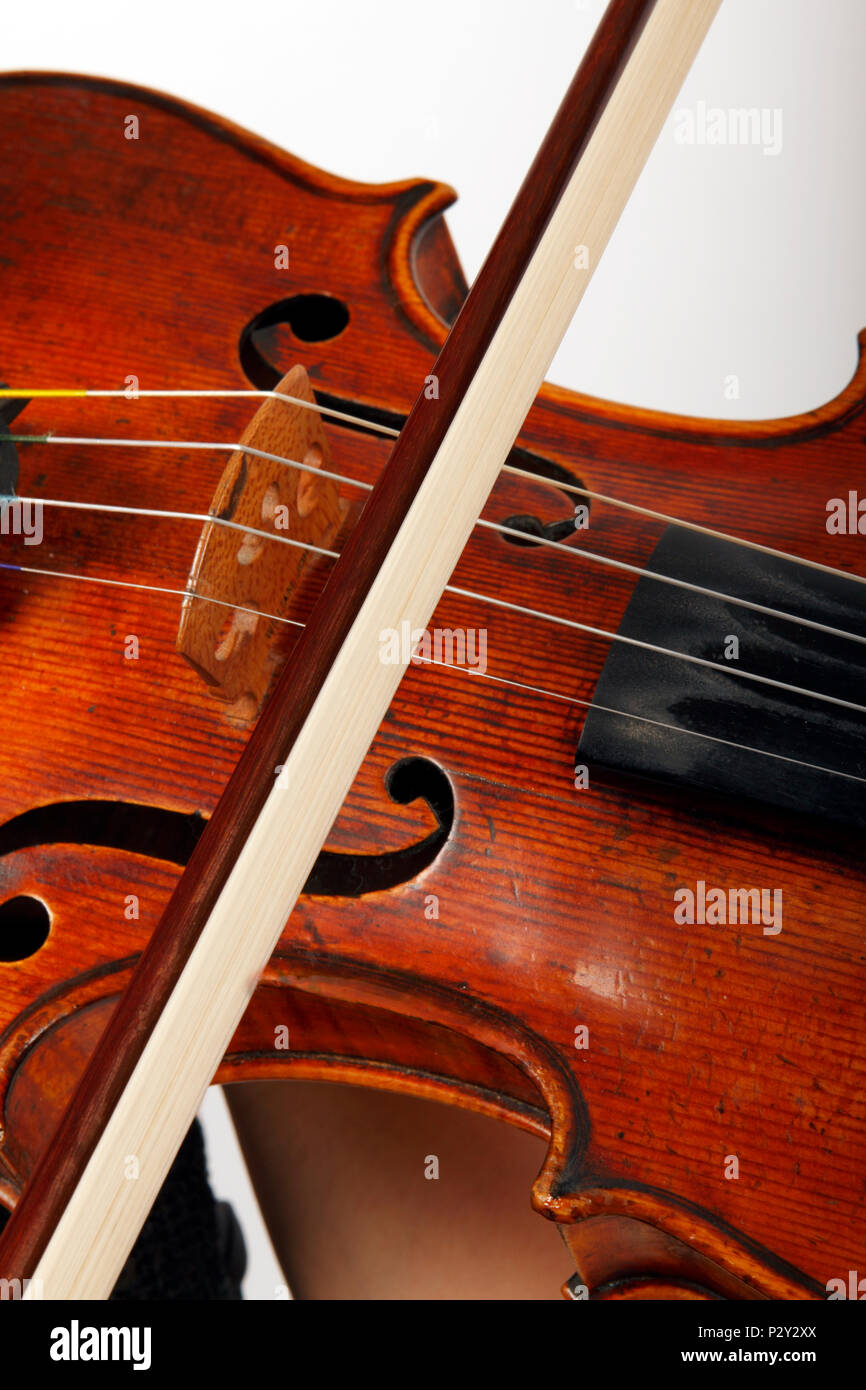 Close up of col legno on a violin Stock Photo