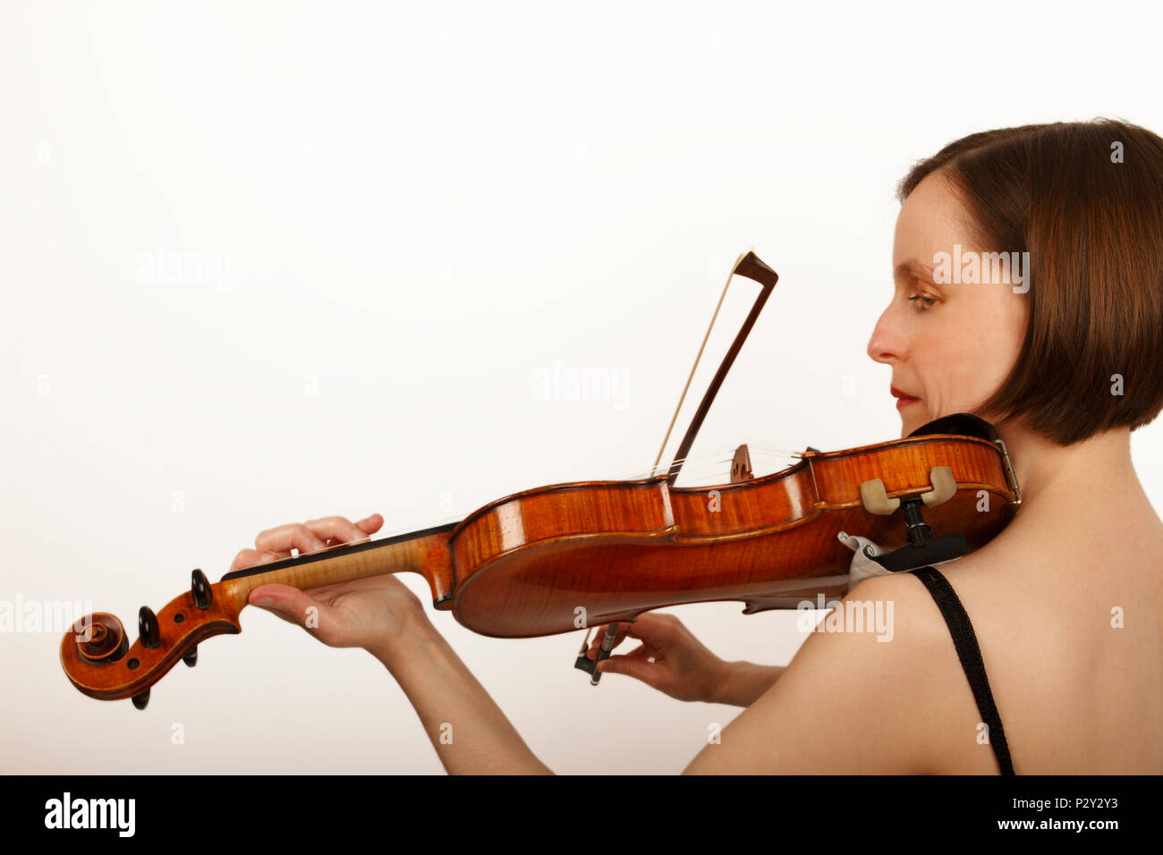 Col legno on a violin Stock Photo