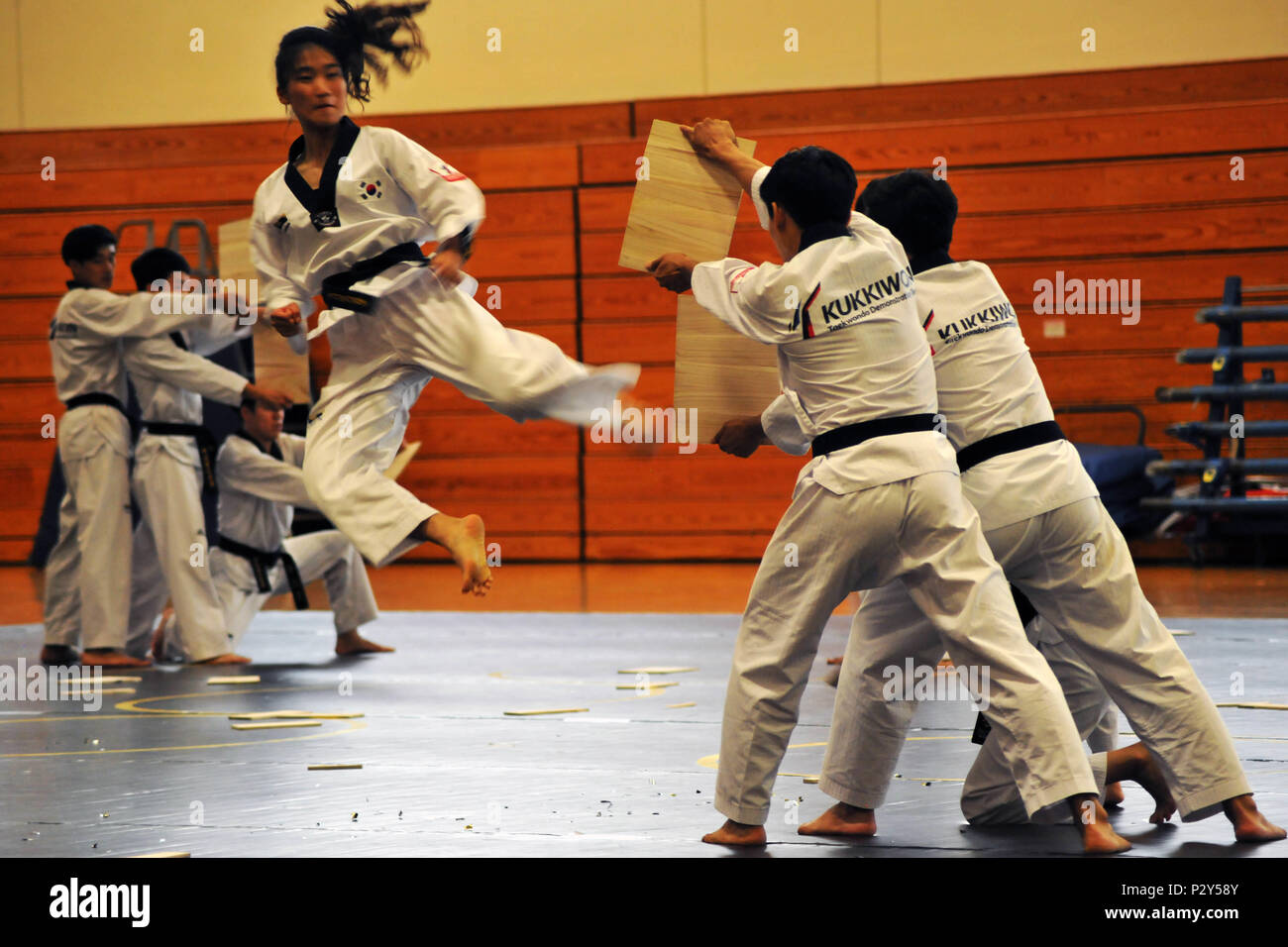 The Kukkiwon Taekwondo Demonstration Team from Korea performed a