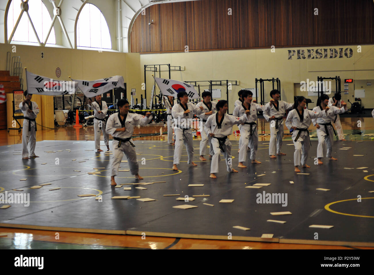 The Kukkiwon Taekwondo Demonstration Team from Korea performed a