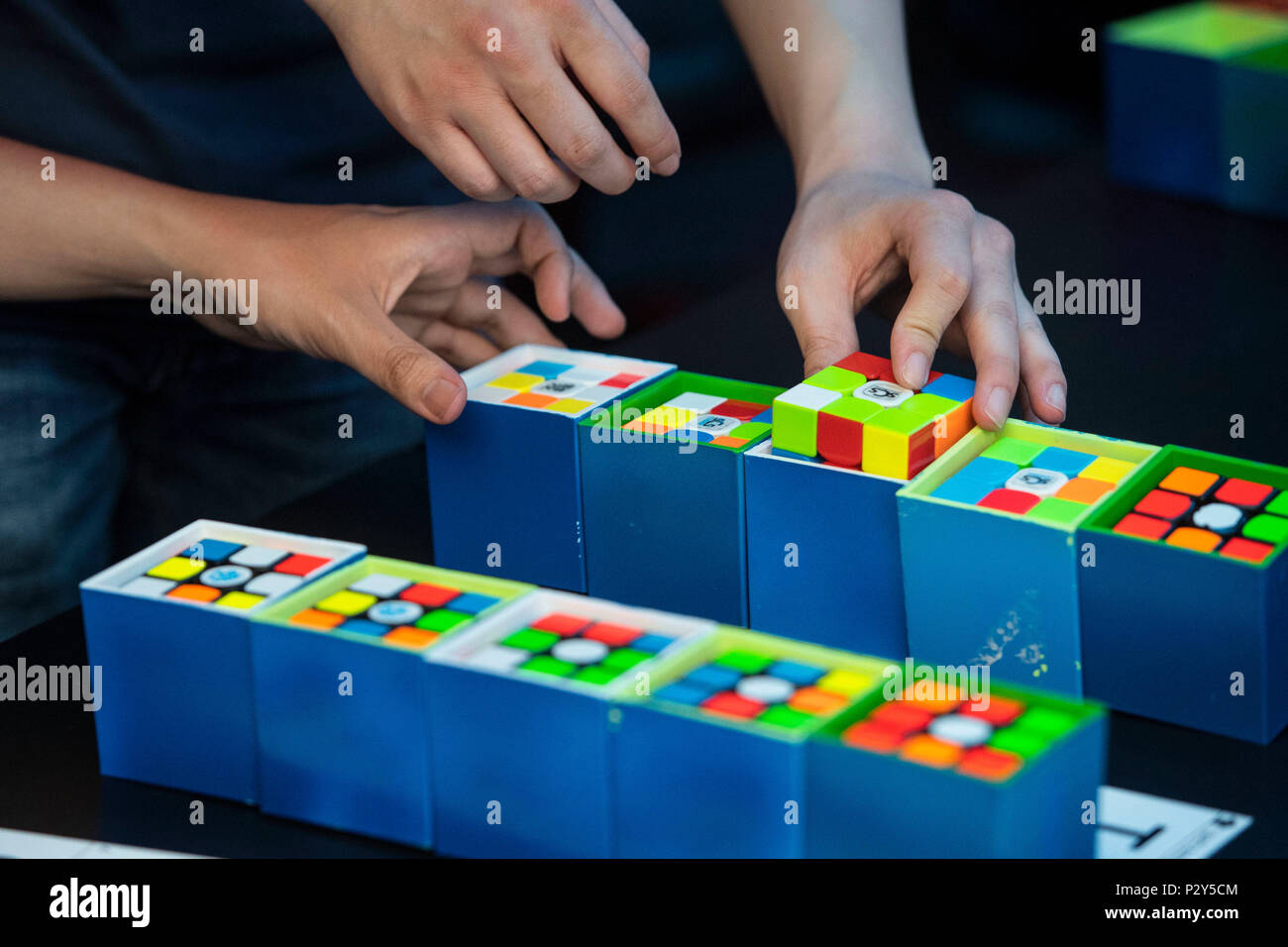 General view during the UK qualifier for the Red Bull Rubiks Cube World  Championship, at the Red Bull Gaming Sphere, east London Stock Photo - Alamy